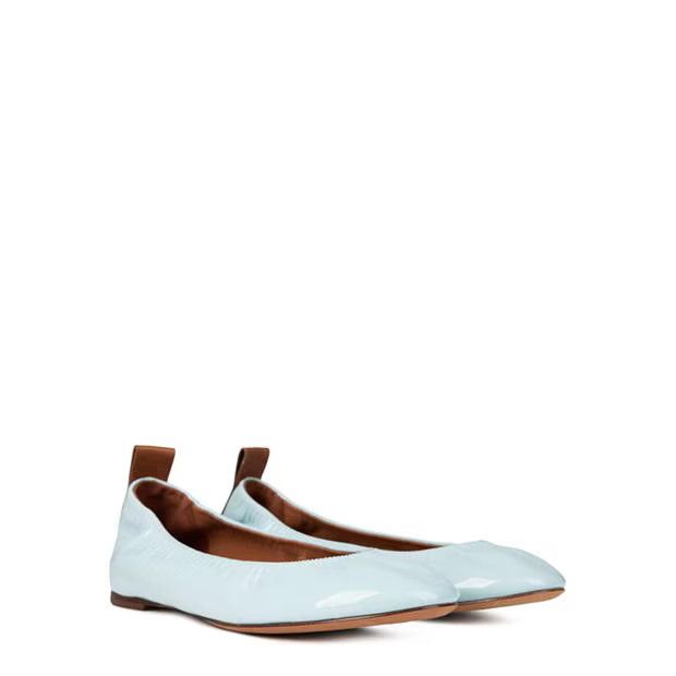 Lanvin o1g2r1mq1024 Leather Ballet Flats in Light Blue & Brown Size US 9 / IT 39 - 3 Thumbnail