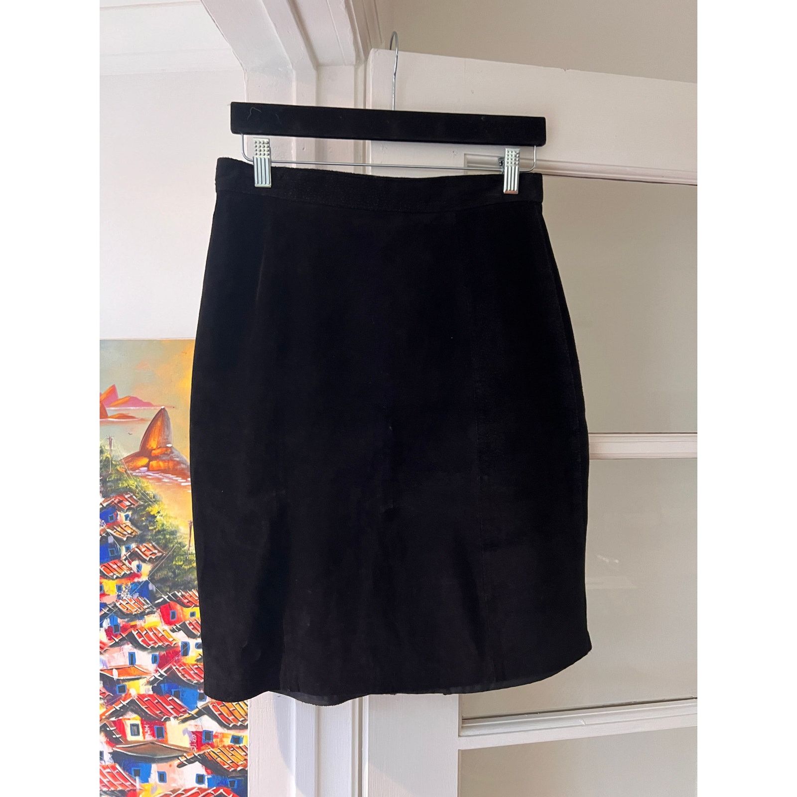 Unknown London Vintage Winlit Short Suede Leather Skirt Size 28" / US 6 / IT 42 - 2 Thumbnail