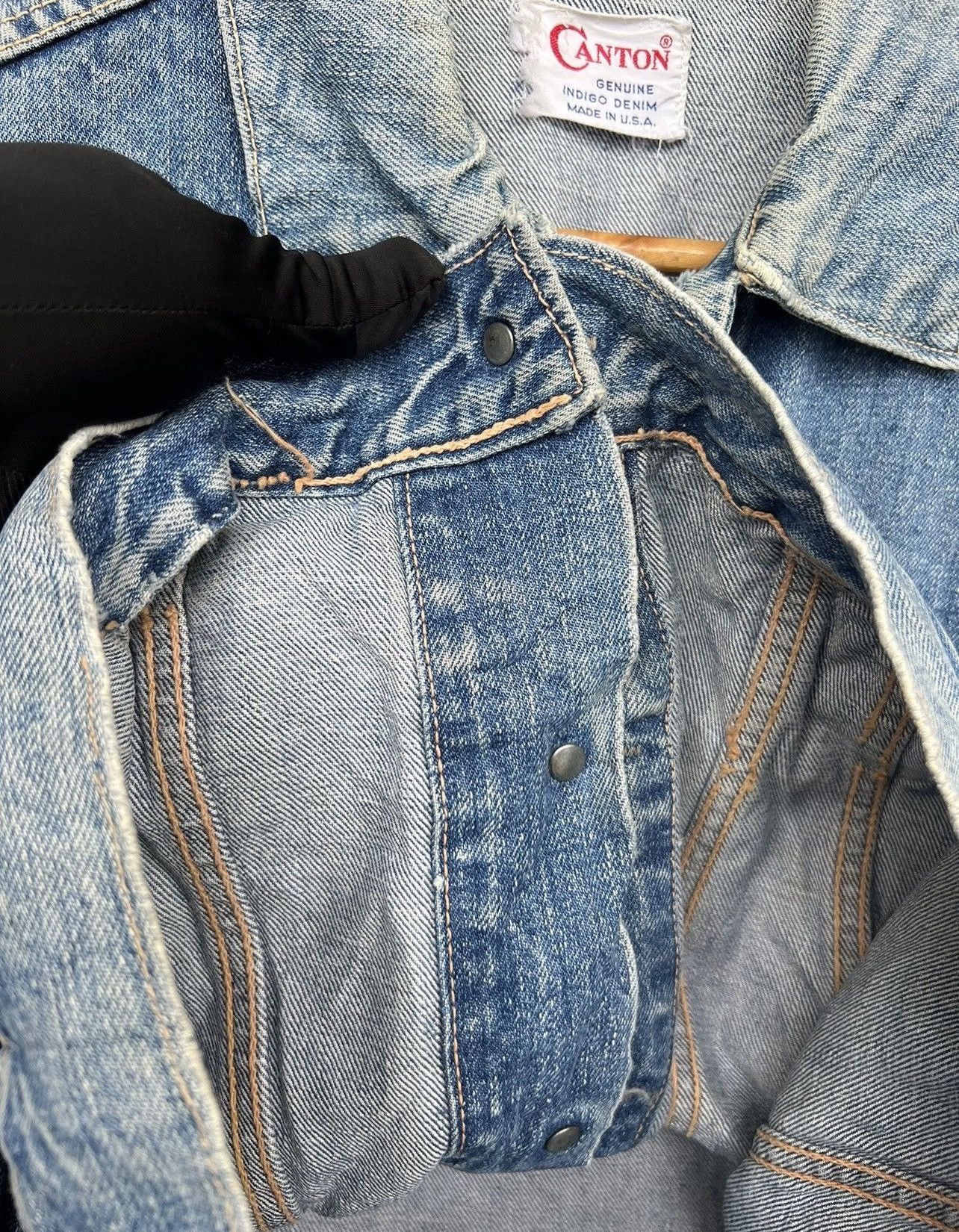 Vintage Vintage 70s Canton Denim Jacket Distressed Denim Jacket Size US S / EU 44-46 / 1 - 11 Thumbnail