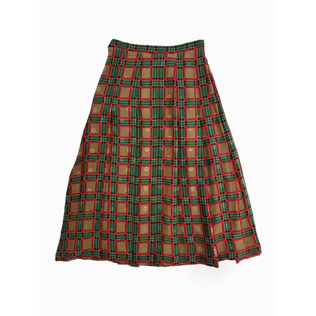 Vintage Gucci GG Logo Silk Skirt