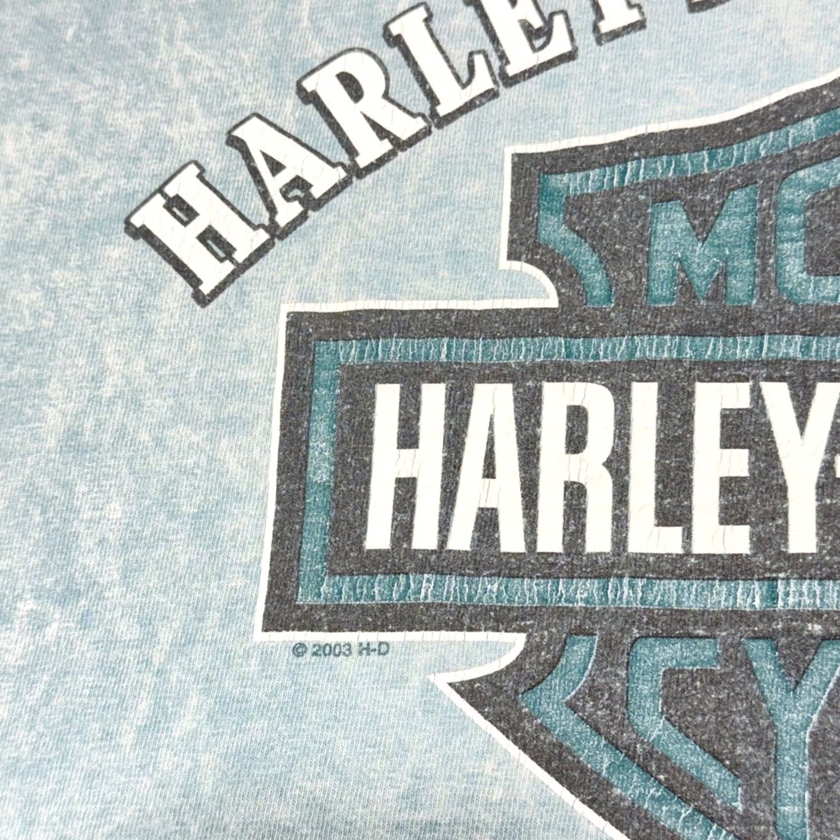 Harley Davidson Harley-Davidson T-Shirt Mens Large Blue Acid Wash Clermont Florida Vintage 2003 Size US L / EU 52-54 / 3 - 5 Thumbnail
