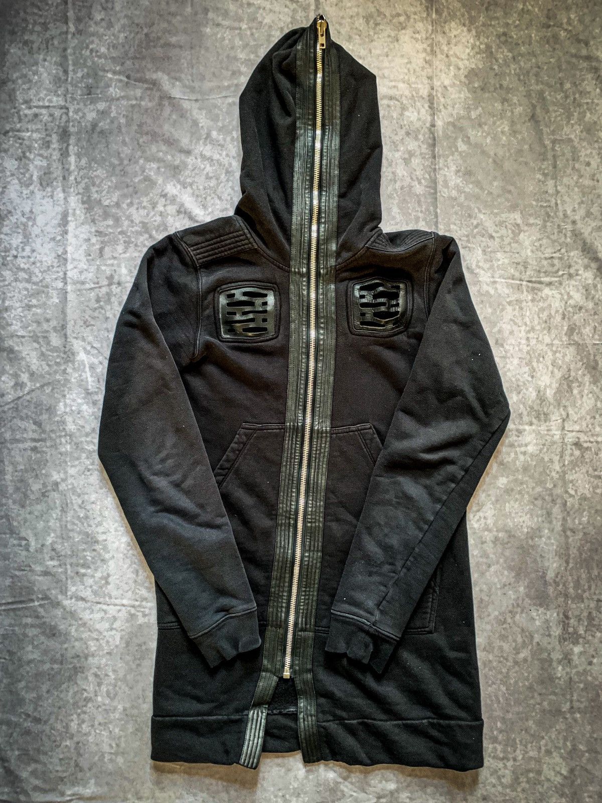image of Rick Owens Ss14 Vicious Full-Zip Hoodie in Black, Men's (Size Small)