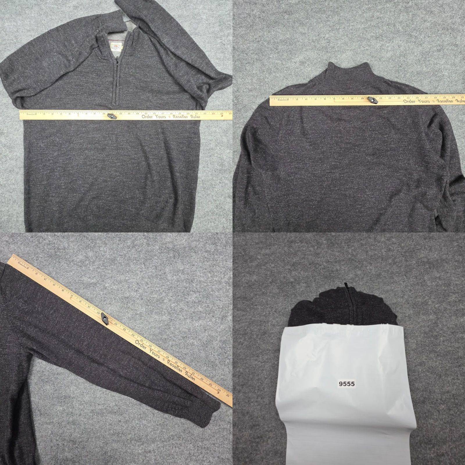 Faherty Faherty 1/4 Zip Suffolk Pullover Sweater Men’s Large Gray Cashmere Blend Size US L / EU 52-54 / 3 - 8 Thumbnail