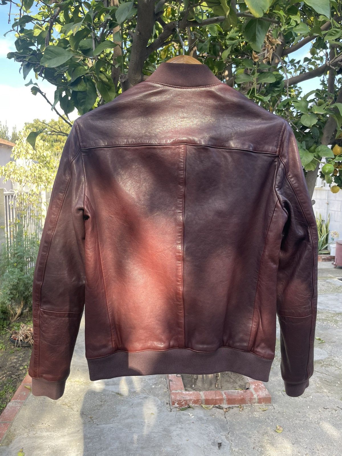 Allsaints Allsaints Mason Leather Bomber Jacket XS Oxblood Size US XS / EU 42 / 0 - 5 Thumbnail