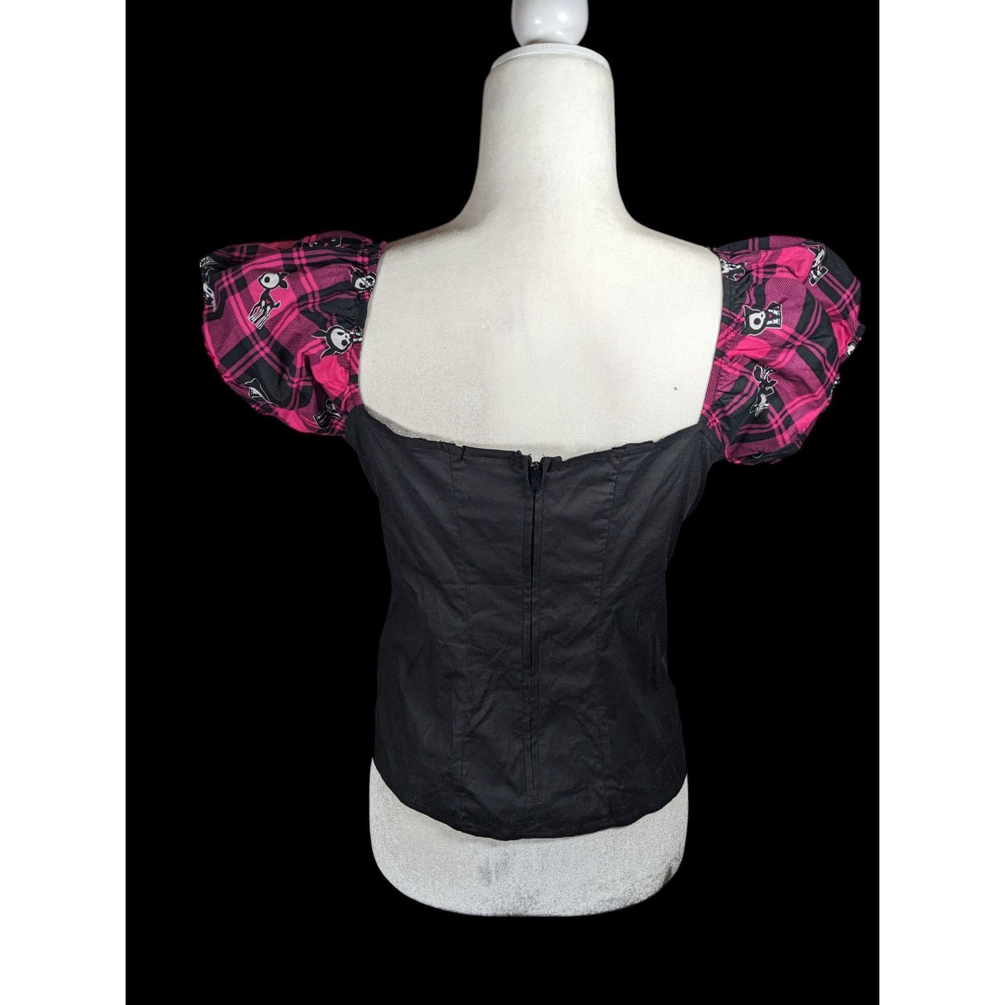 Other Skelanimals Gothic Laced Front Puff Sleeve Black And Magenta Size M / US 6-8 / IT 42-44 - 4 Thumbnail