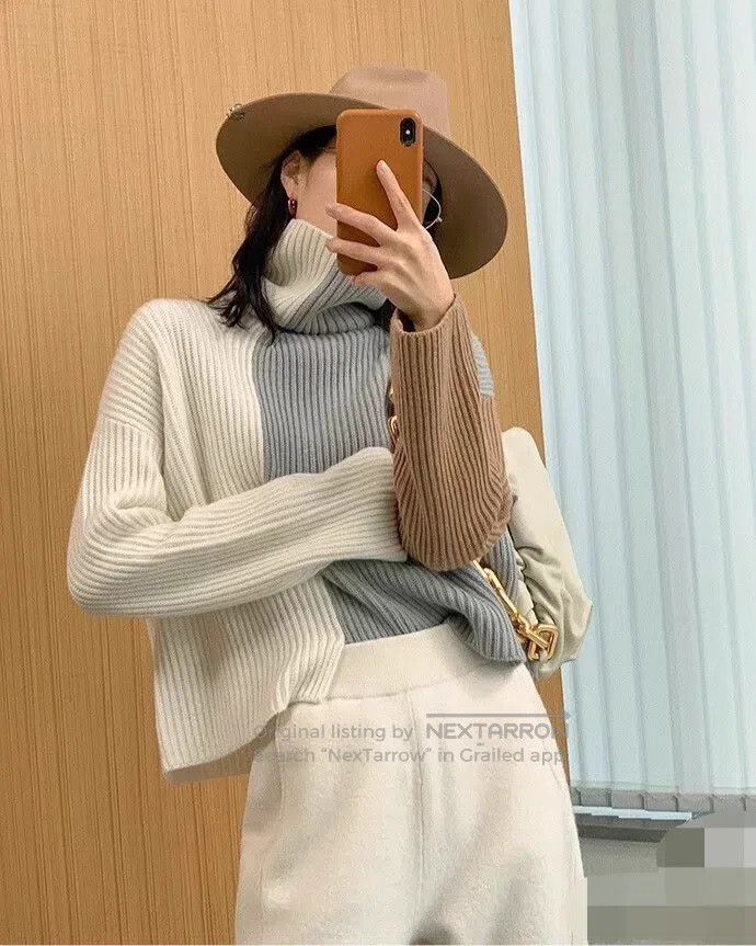 Loro Piana Loro Piana Color Block Irregular Cashmere Sweater Size XS / US 0-2 / IT 36-38 - 7 Thumbnail