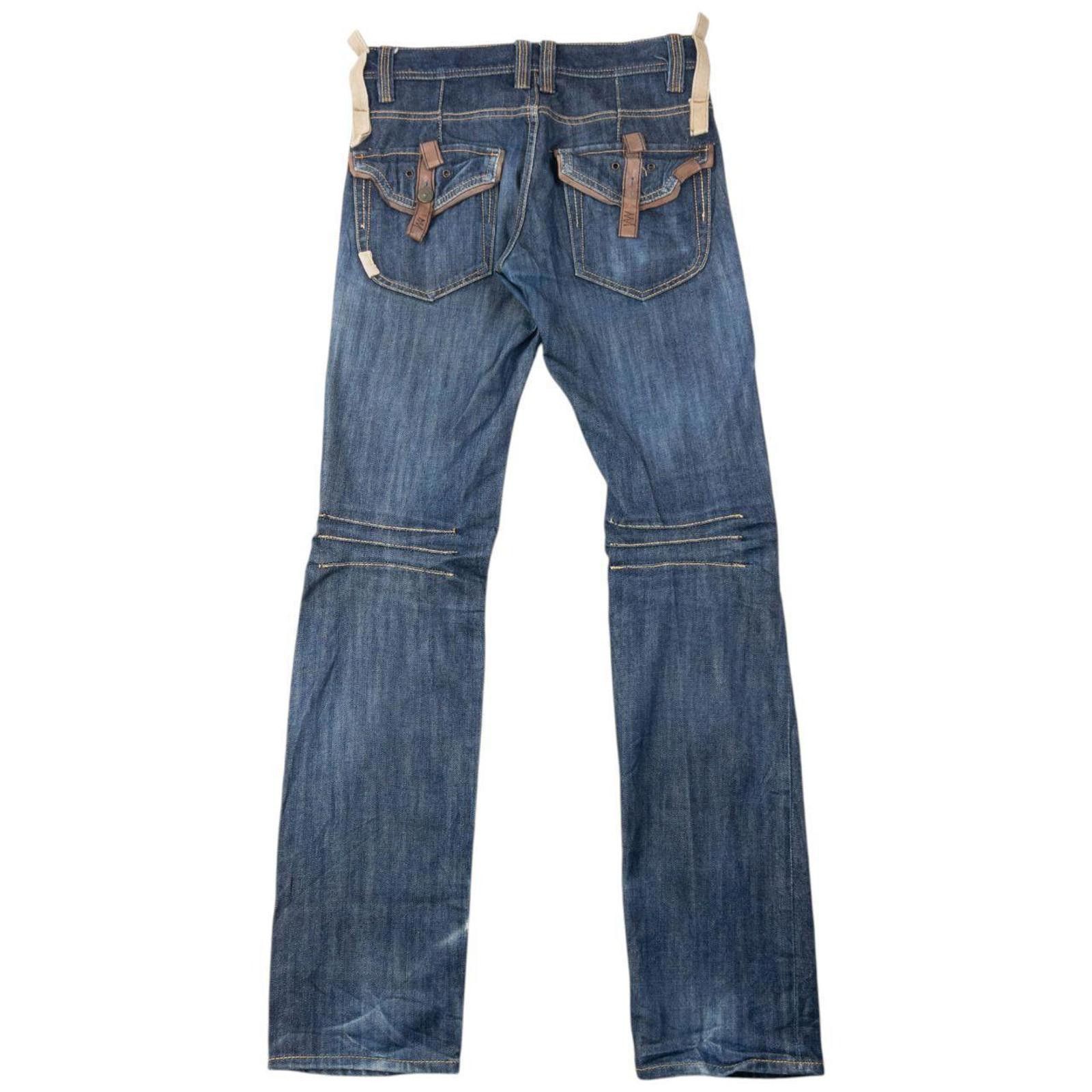 Other Vintage 2000sn PPFM Leather Detail Denim Jeans Size W29 Size US 29 - 2 Thumbnail