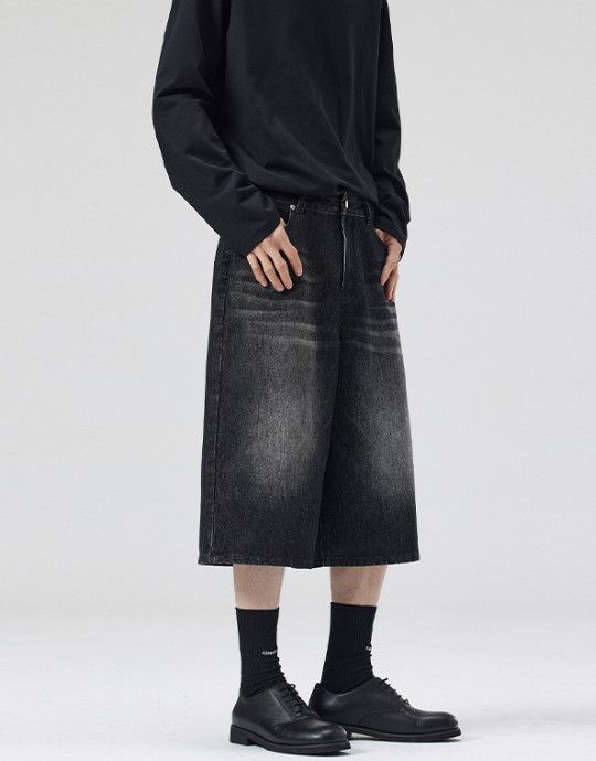 Japanese Brand American retro men's straight baggy denim shorts Size US 32 / EU 48 - 2 Thumbnail