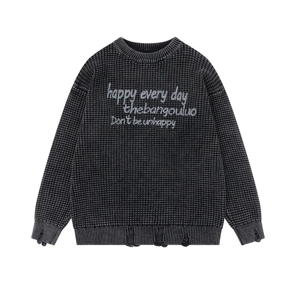 Vintage Punk letter print distressed washed sweater Size US M / EU 48-50 / 2 - 1 Thumbnail