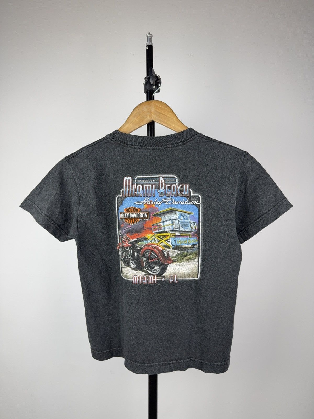 Harley Davidson Vintage 00s Harley-Davidson biker Miami Beach Graphic Tee Size XS / US 0-2 / IT 36-38 - 7 Thumbnail