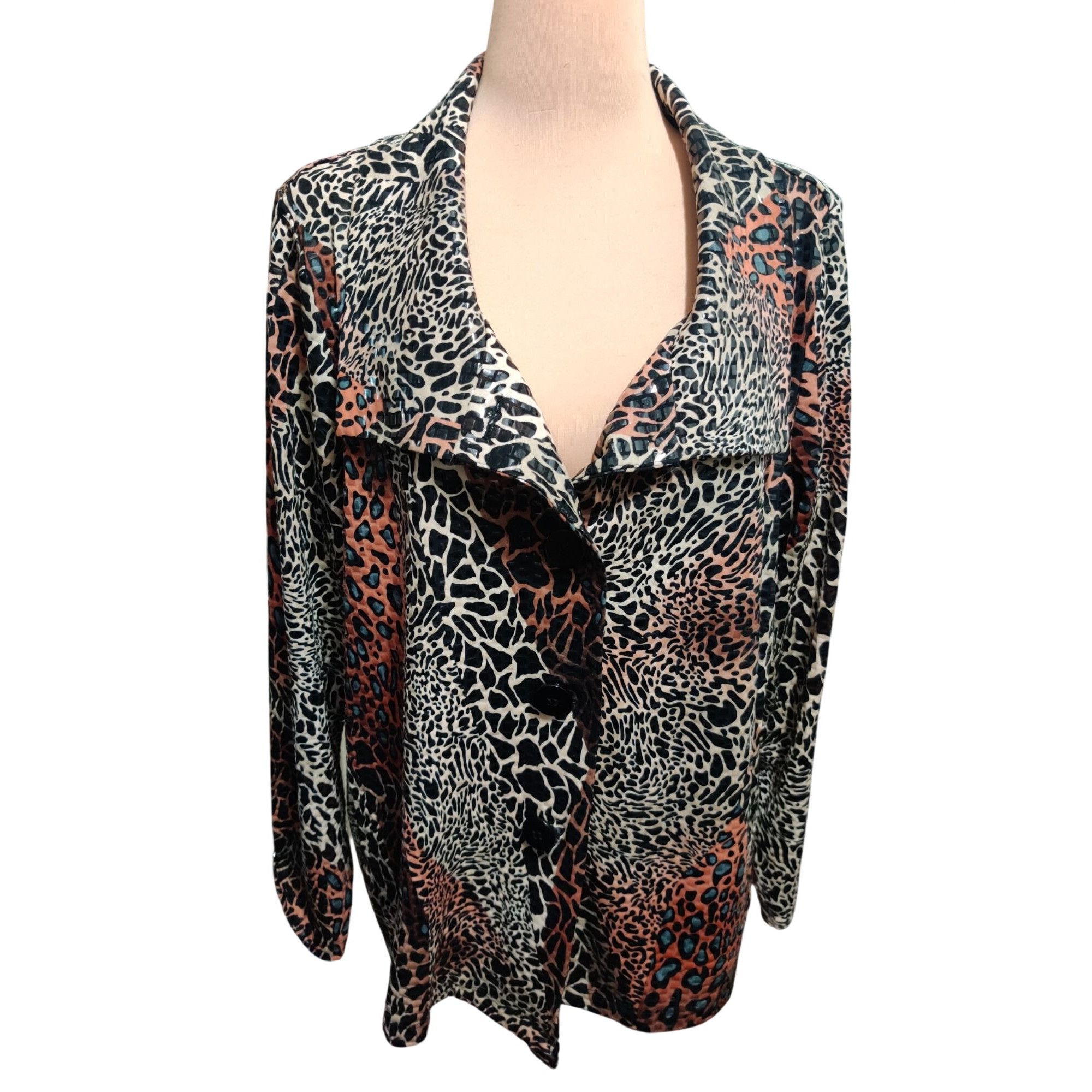 Vintage Vintage Simonton Says XL Y2K Glossy Textured Animal Print St Size XL / US 12-14 / IT 48-50 - 9 Thumbnail