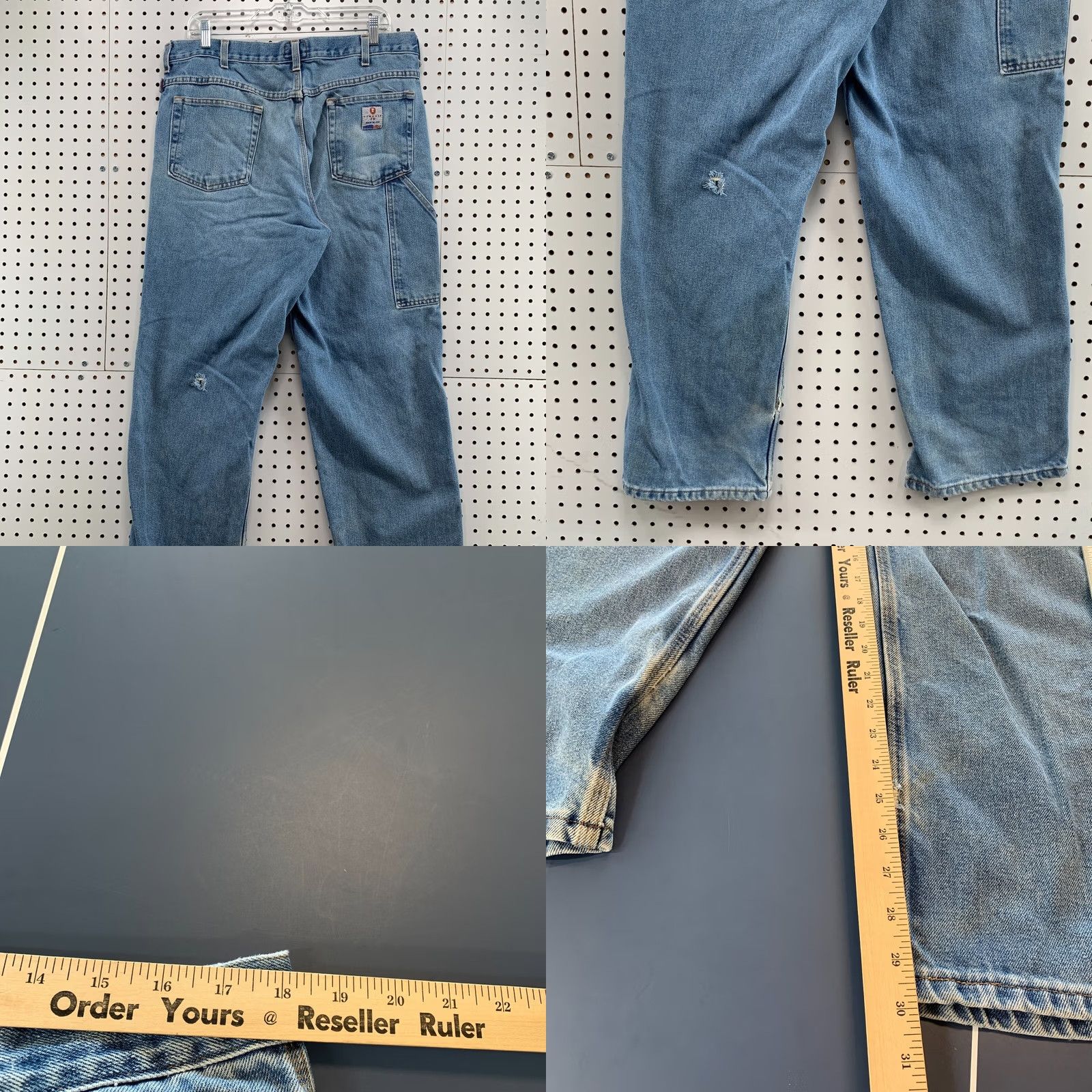 Denime Tyndale Denim Jeans Flame Resistant Blue Carpenter Pants Mens Fit 35x30 Straight Size US 35 - 10 Thumbnail