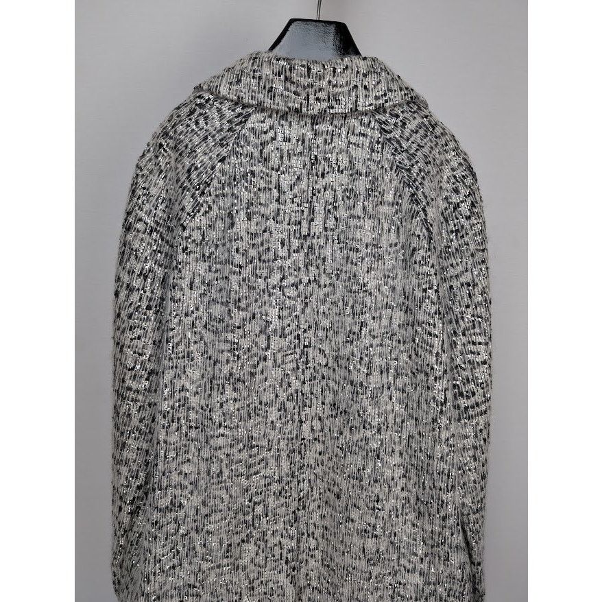 Celine o1rshd1 Hand Woven Wool Coat Jacket in Grey/Black Size US M / EU 48-50 / 2 - 11 Thumbnail