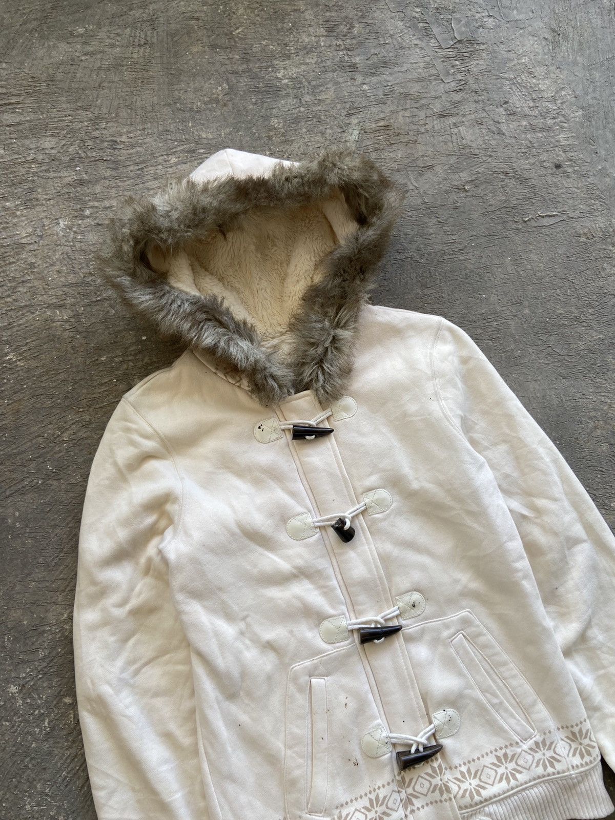 Japanese Brand 2000s Aeropostale - Fur Hoodie Apocalypse Style Jacket Size US S / EU 44-46 / 1 - 2 Thumbnail