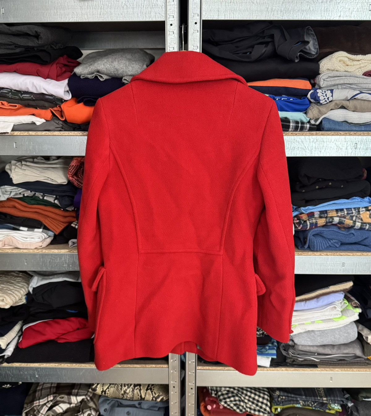 Aquascutum × Designer Aquascutum 14UK Red button up pea coat wool jacket duffle Size L / US 10 / IT 46 - 18 Thumbnail