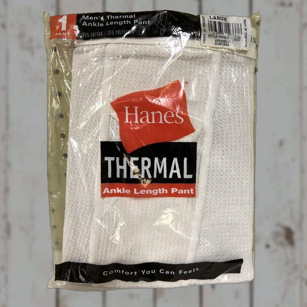 Hanes VINTAGE Hanes Thermal Ankle Pant Size L Men Regular Gray Cotton/Poly Blend 2001 NOS Pants Shoe? Size US 33 - 1 Thumbnail