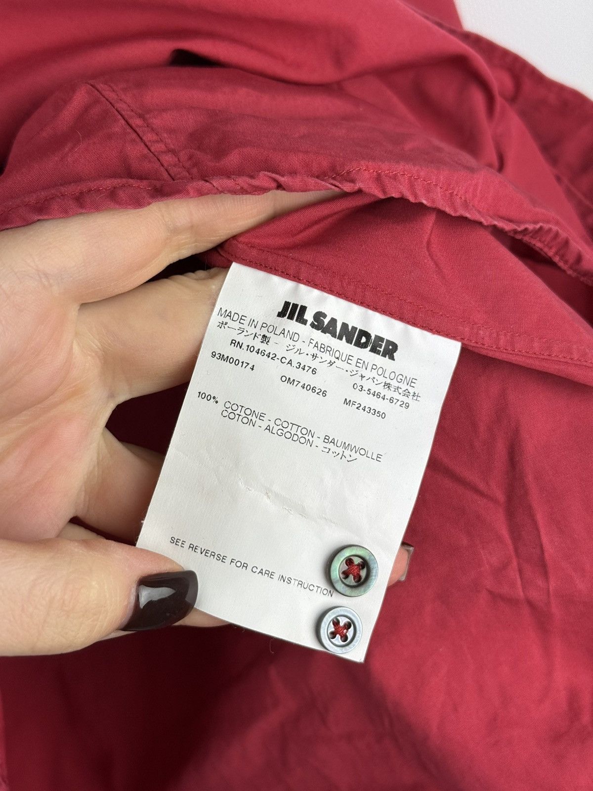 Jil Sander Jil Sander Men’s Long Sleeve Classic Cotton Button Up Shirt Size US M / EU 48-50 / 2 - 12 Thumbnail