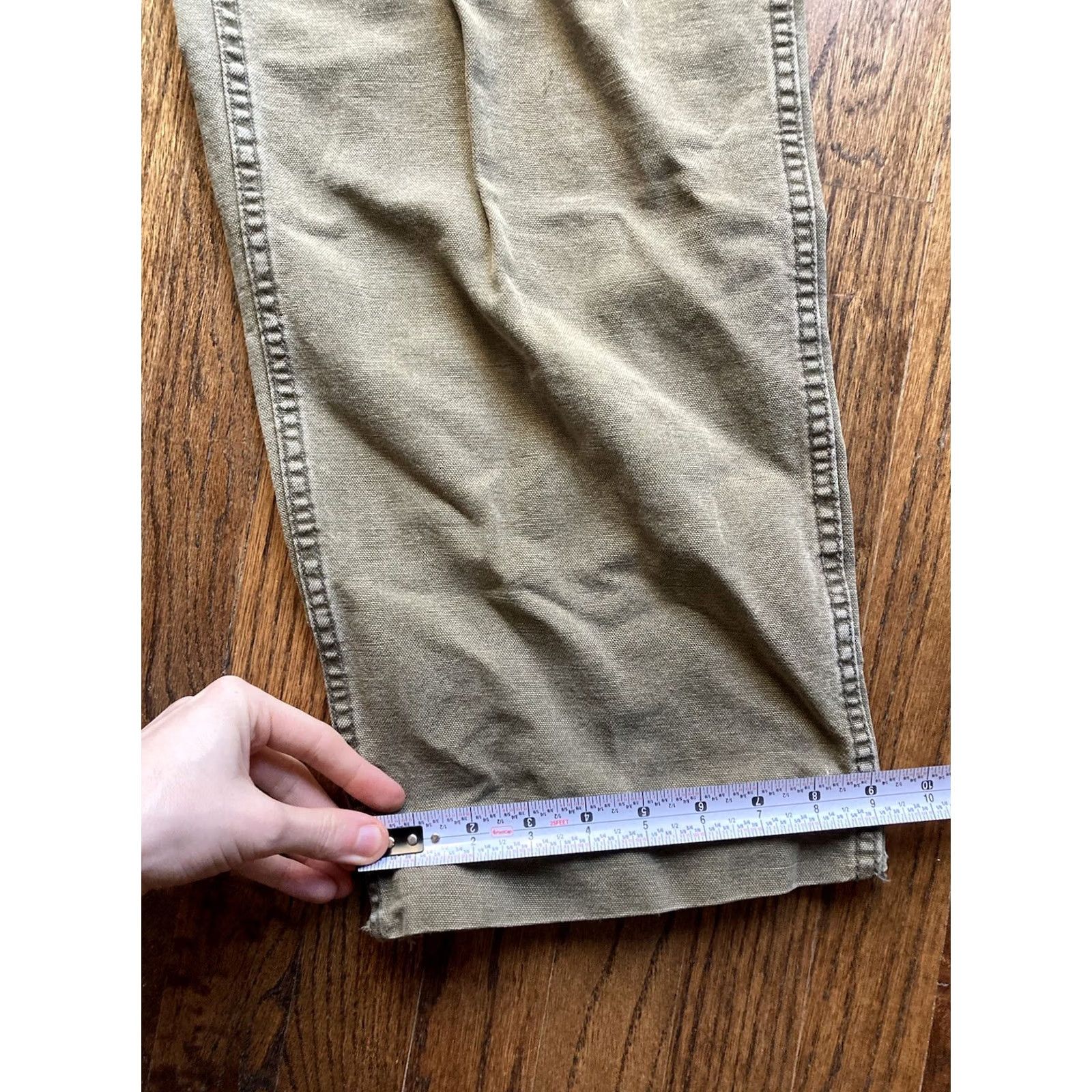 Abercrombie & Fitch VINTAGE Abercrombie & Fitch Pants Mens Size 32x27 Canvas 90s USA Made Military Cargo Workwear Green Cotton Straight Inseam 27 Size US 32 / EU 48 - 3 Thumbnail
