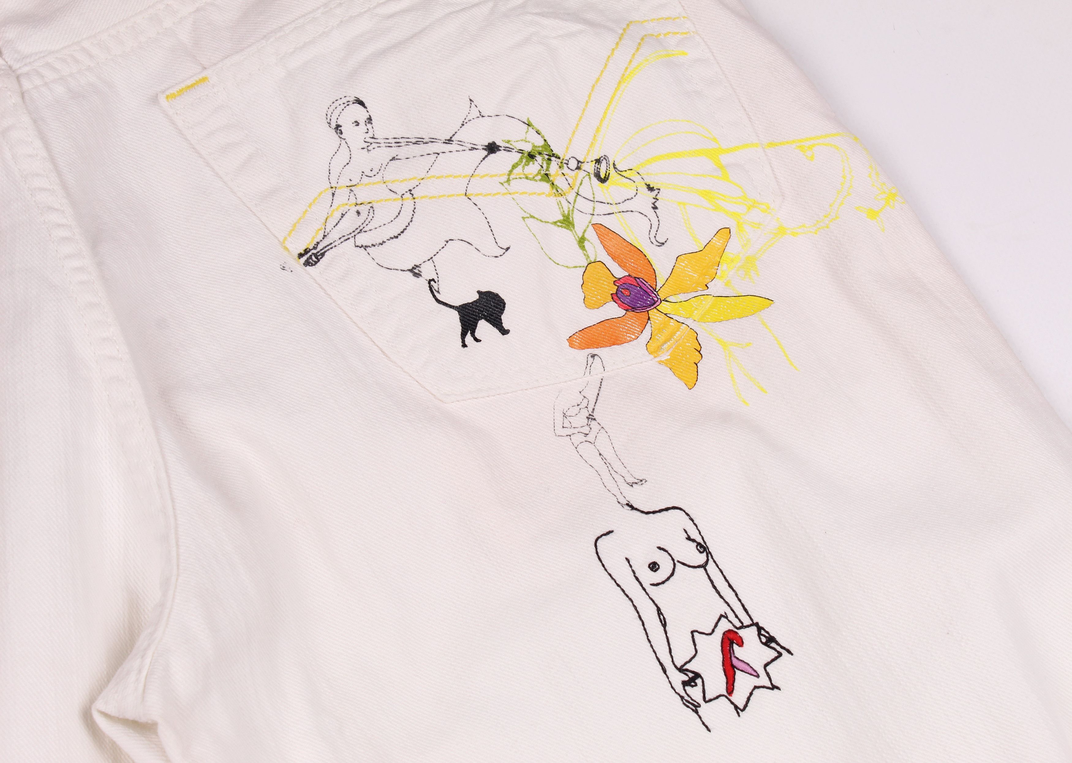 Energie Vintage Energie Gold by Miss Sixty Y2K Grunge Printed Jeans Size US 33 - 8 Thumbnail