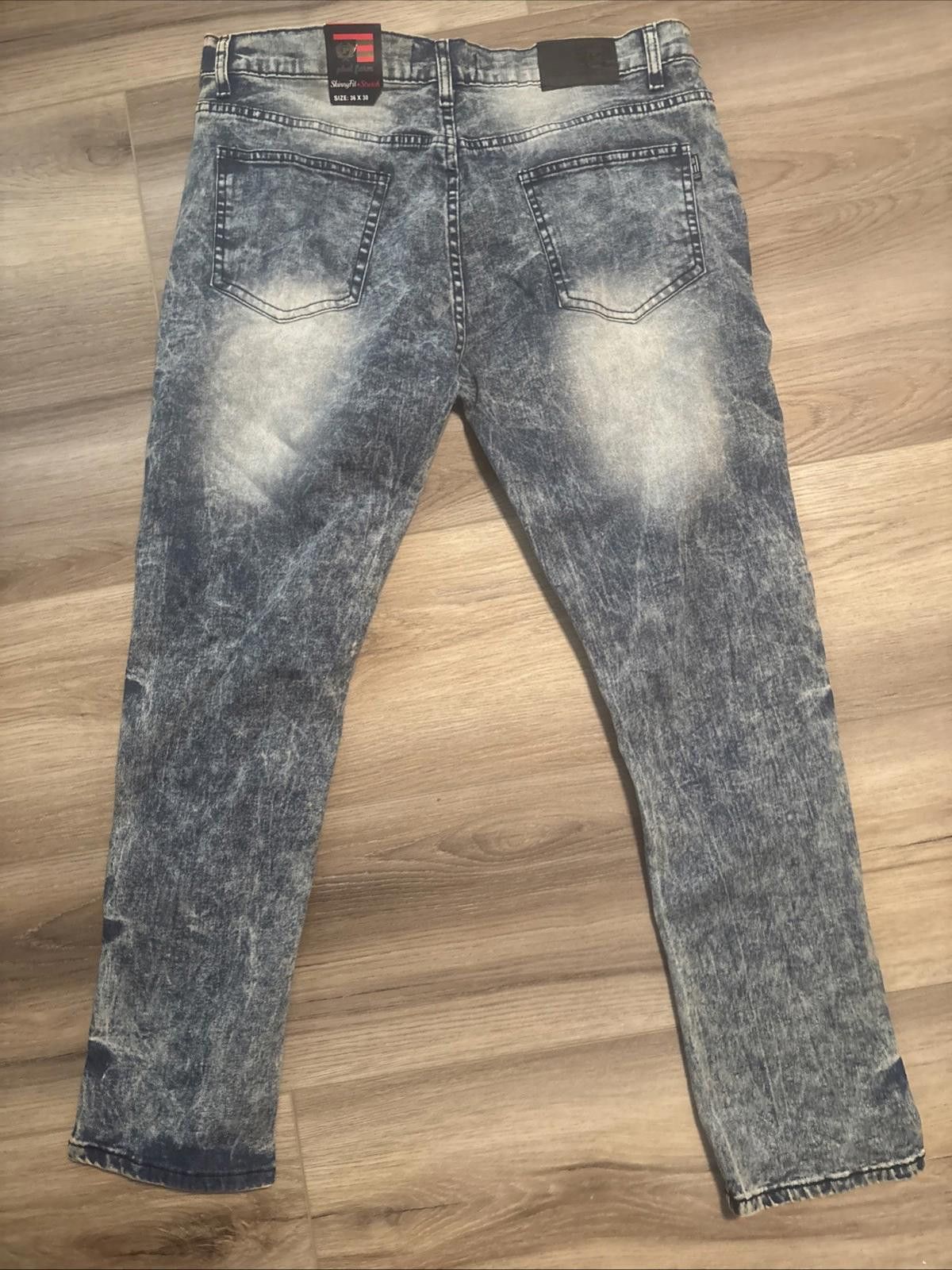 Phat Farm Phat Farm Jeans Slim Skinny Stretch Retro Moto NWT 36X30 Size 36" / US 14 / IT 50 - 7 Thumbnail