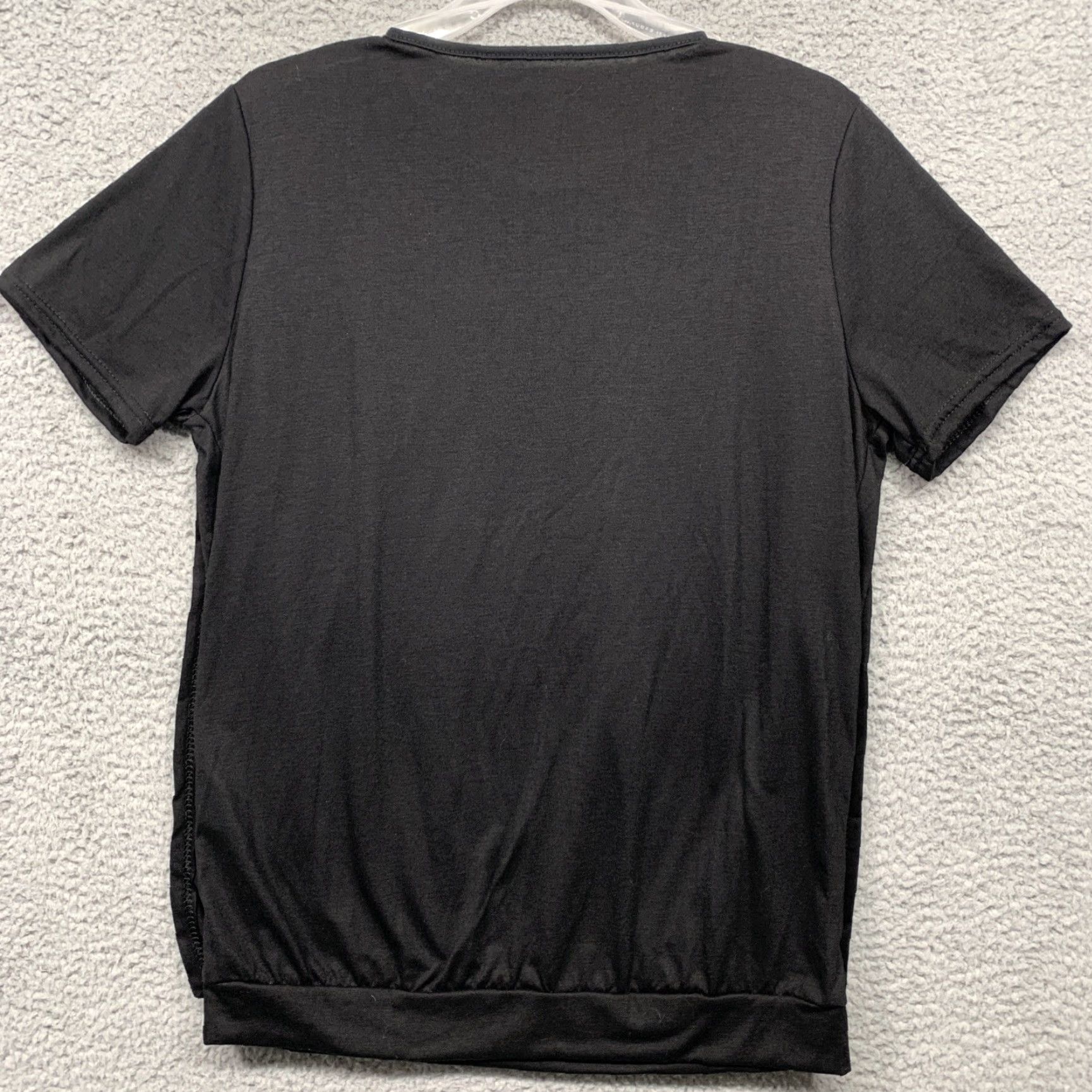 Vintage Maternity Nursing Tee Black XL Elastic Gathered Hem Side Slits Comfortable NWOT Shirt Womens XL Black Nursing Tee Size XL / US 12-14 / IT 48-50 - 4 Thumbnail