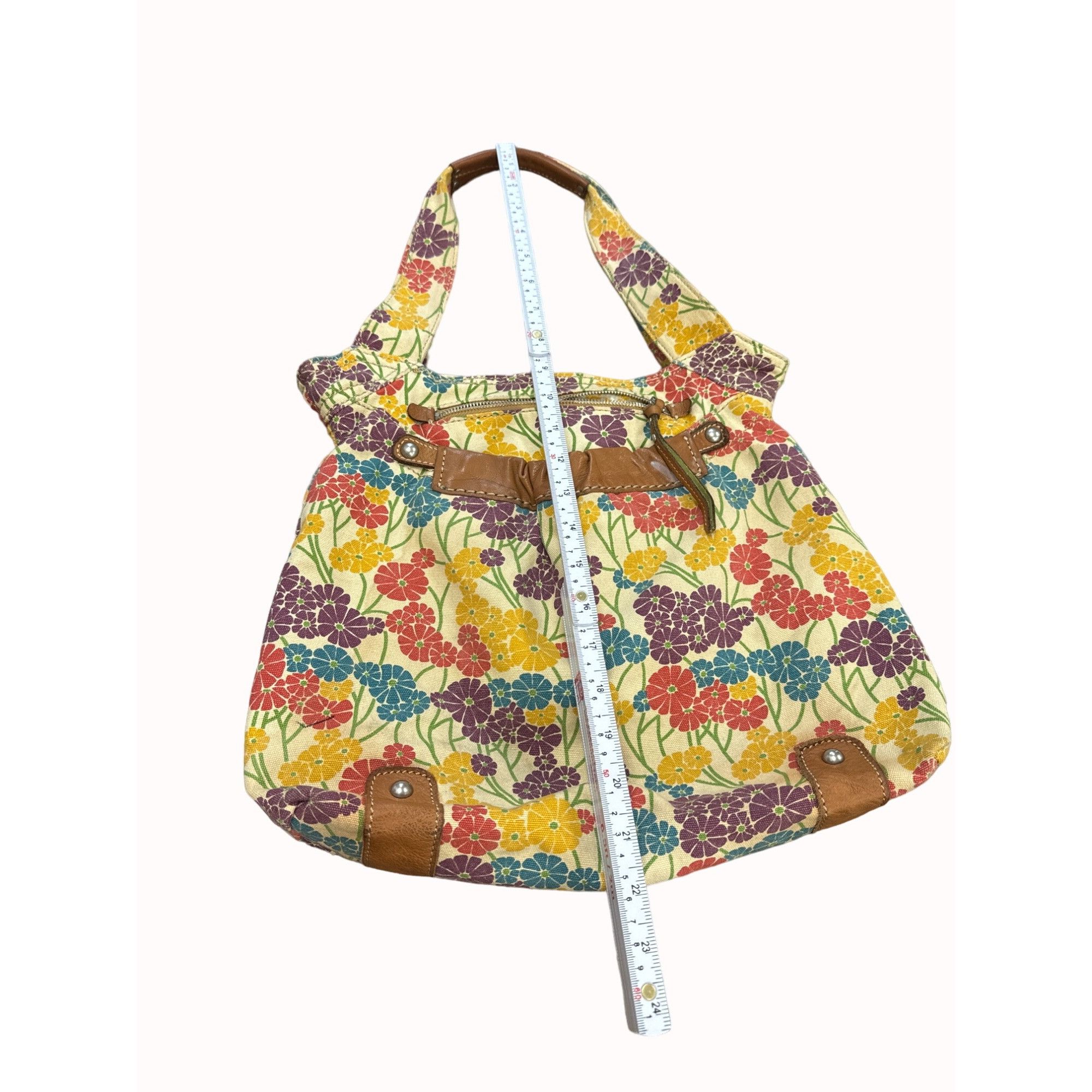 Fossil Fossil women’s vintage leather canvas floral hand shoulder b Size ONE SIZE - 2 Thumbnail