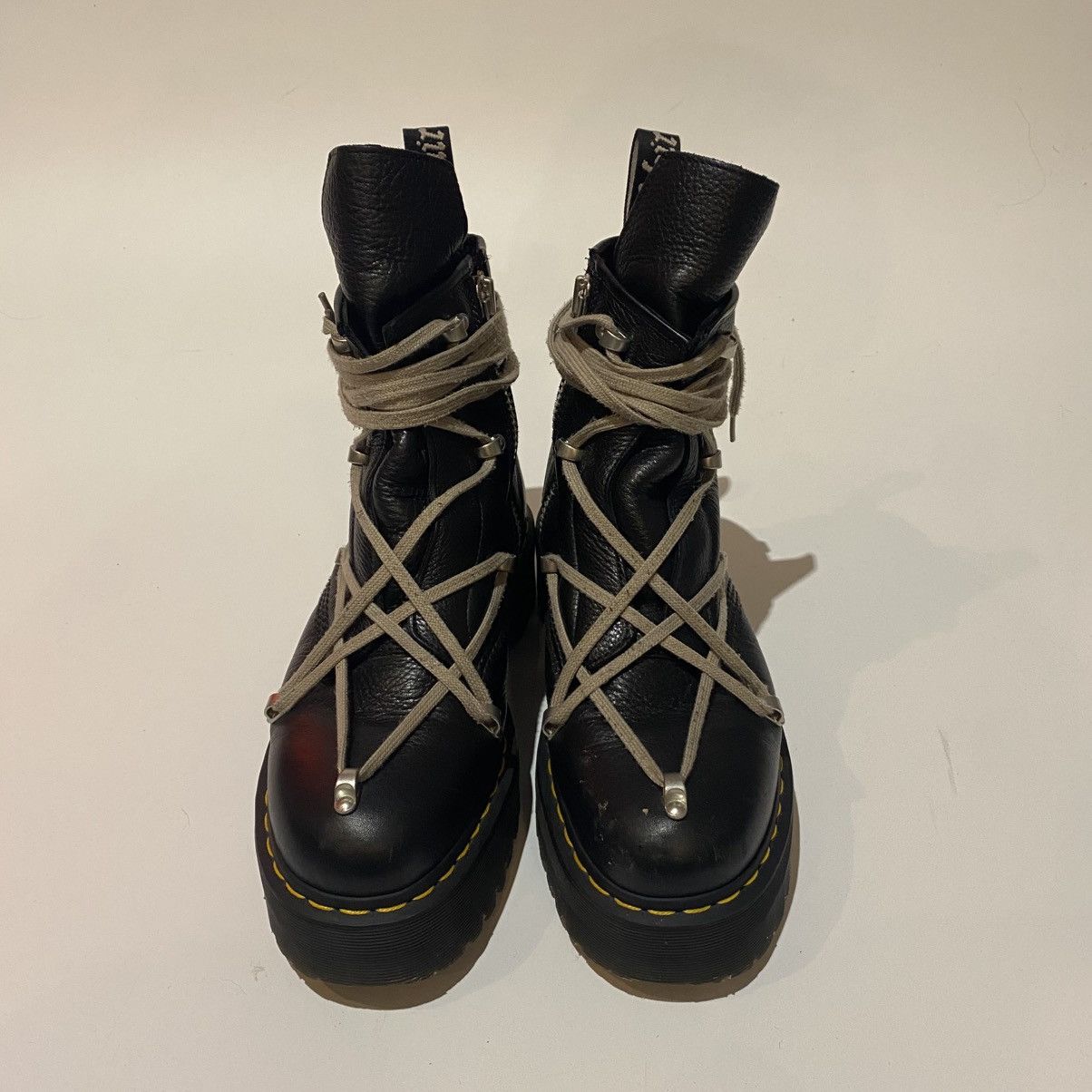 Dr. Martens × Rick Owens DR. MARTENS x RICK OWENS 1460 Quad Pentalace Platform Boots Size US 10 / EU 43 - 4 Thumbnail