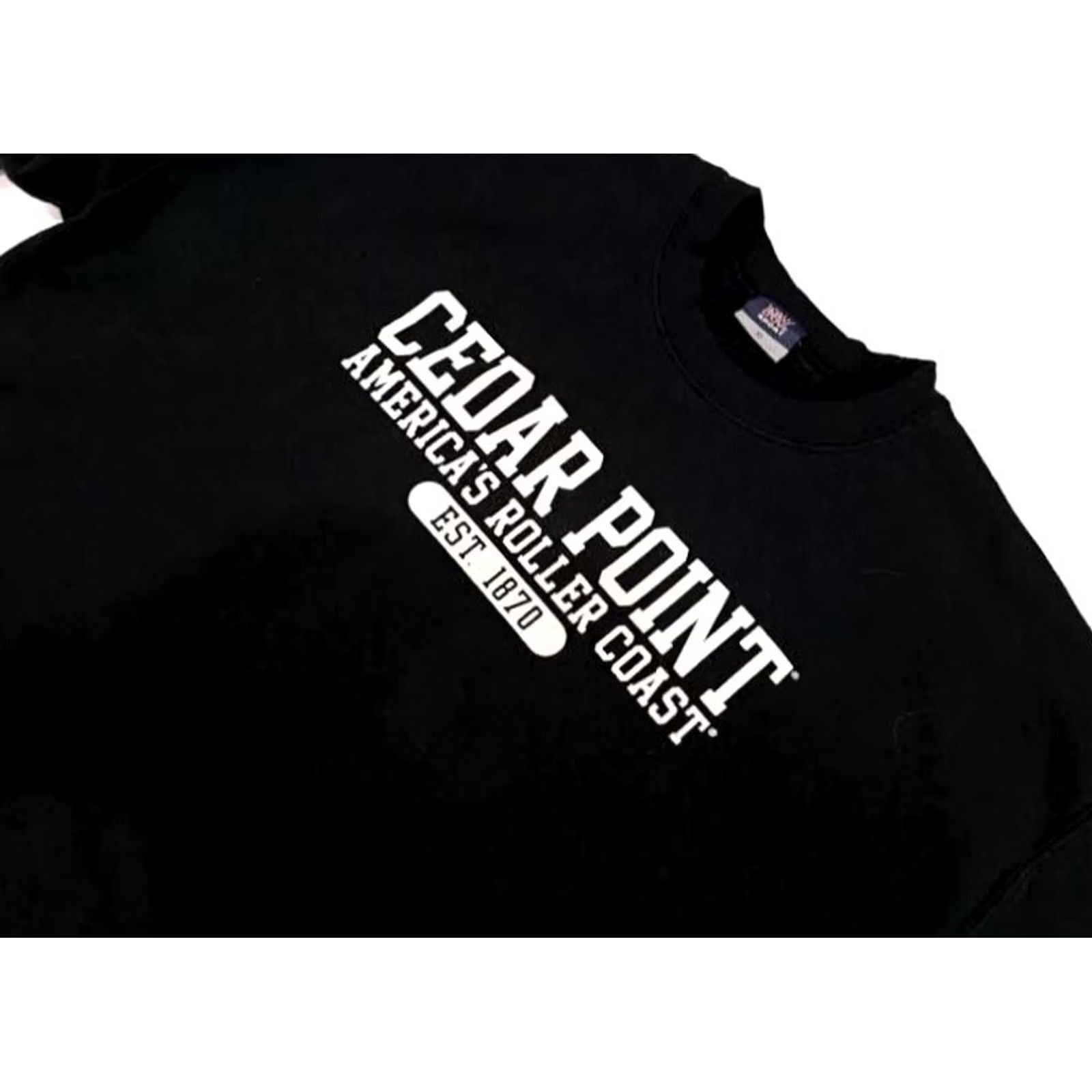 Vintage Cedar Point Americas Roller Coast MV Sport Sweatshirt Men XL Black Pullover 1980s Size US XL / EU 56 / 4 - 3 Thumbnail