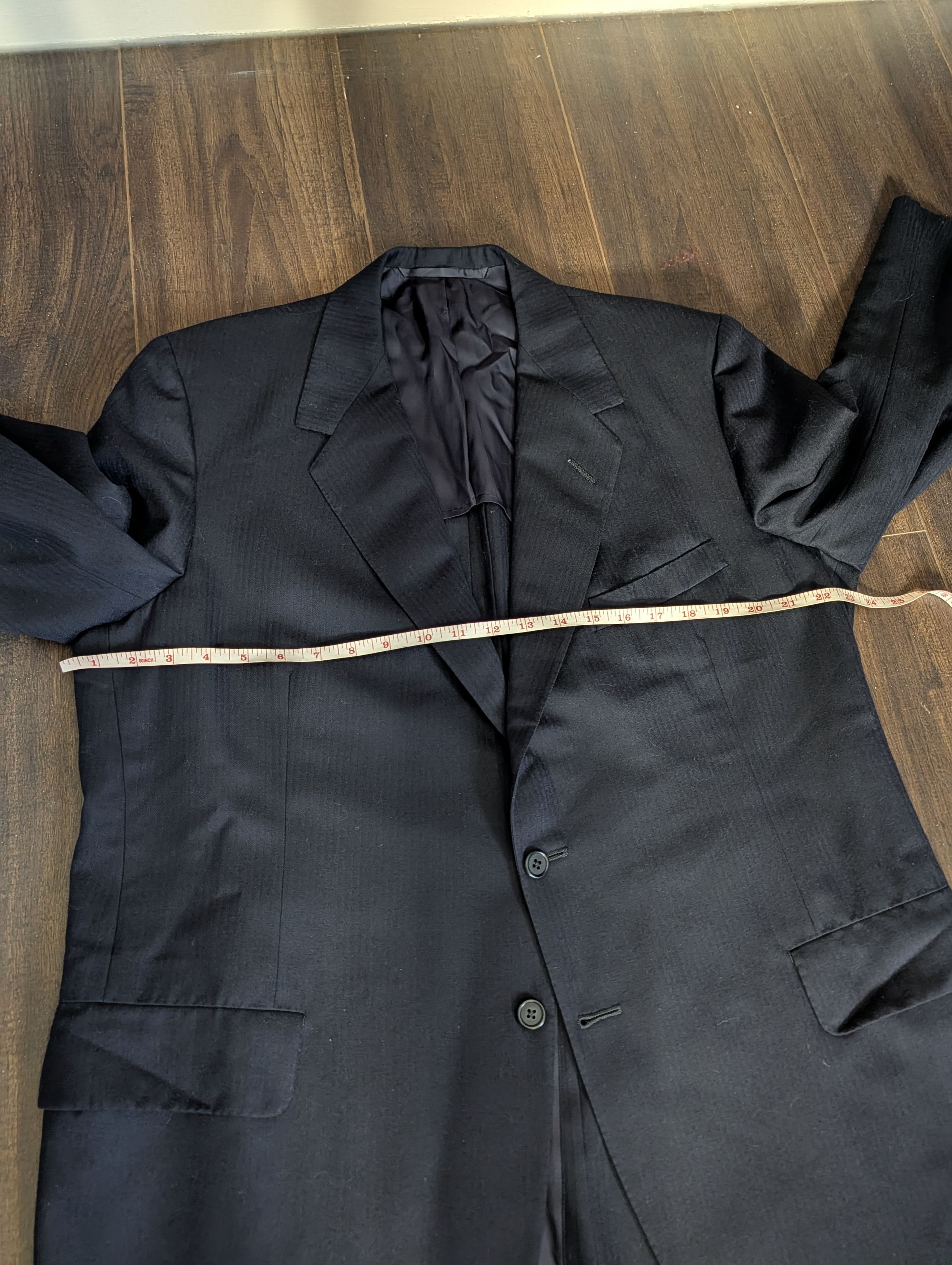 Oxxford Clothes 2pc bespoke navy herringbone MiUSA mens suit 44 Size 44R - 15 Thumbnail