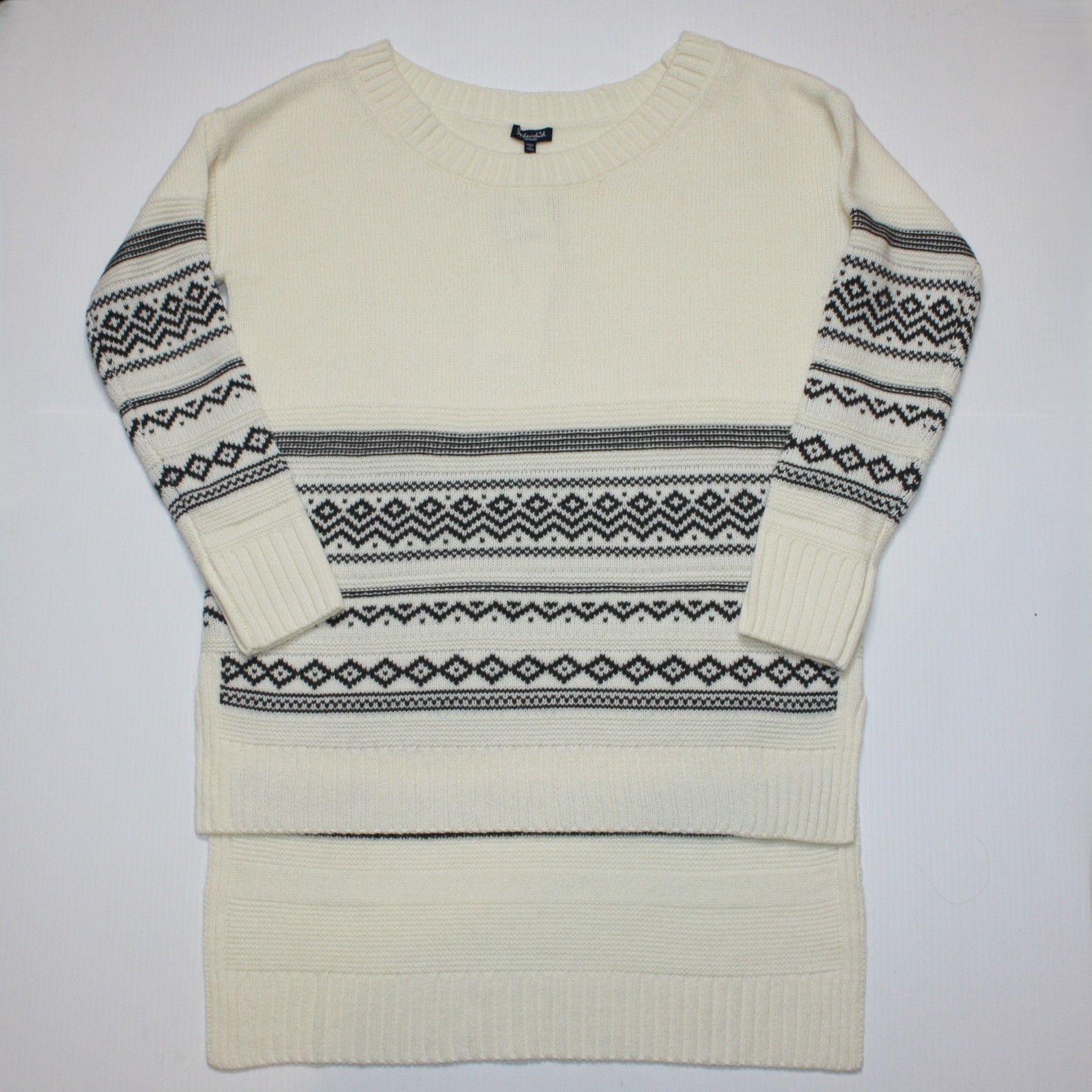 Splendid Asymmetric Intarsia-knit Cream Sweater MRSP $278 Size M / US 6-8 / IT 42-44 - 6 Thumbnail