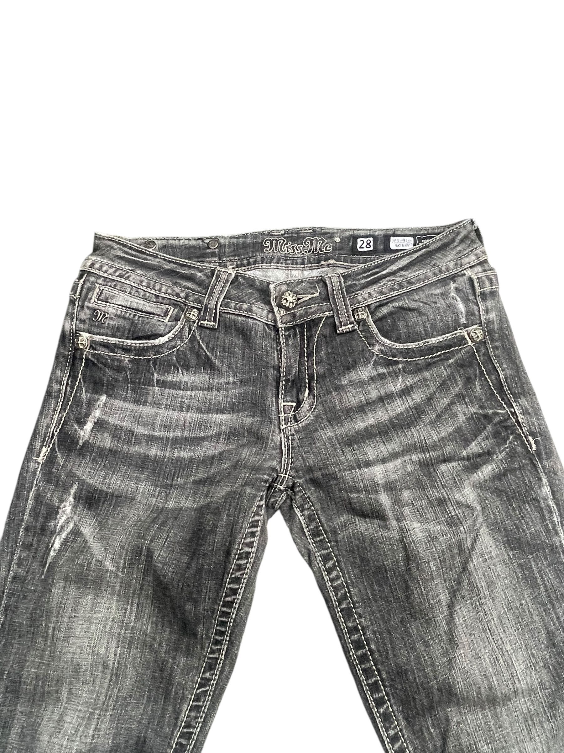 If Six Was Nine Miss Me Skiny Distresed Denim Size 30" / US 8 / IT 44 - 2 Thumbnail