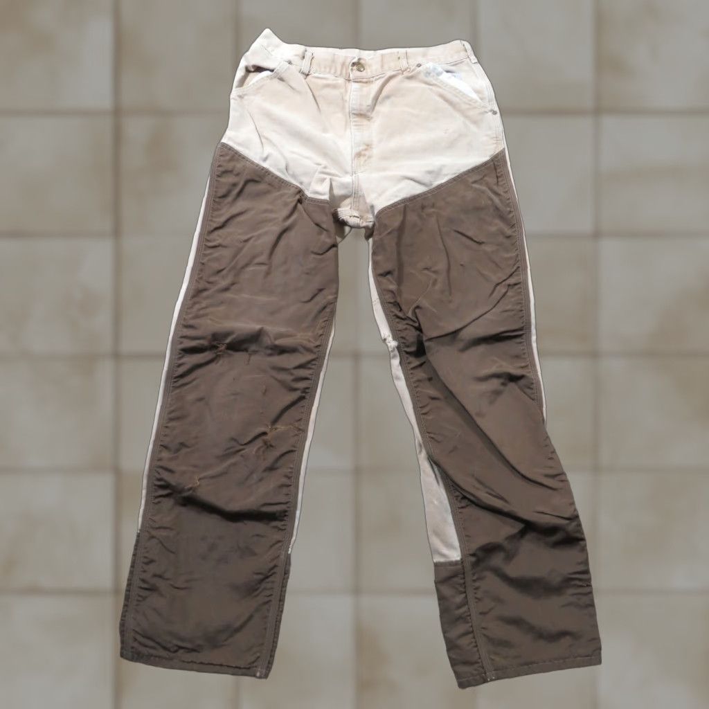 Carhartt VINTAGE Carhartt Union Upland Hunting Pants 32X32 Canvas Nylon Brown 90s Mens Regular Straight 5-Pocket Zip Closure Workwear Canvas Nylon Logo Accents Size US 32 / EU 48 - 1 Thumbnail