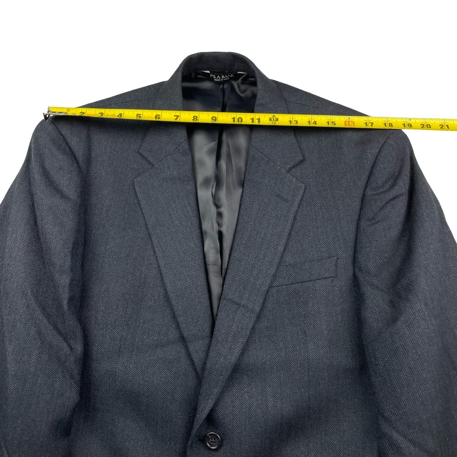 Jos. A. Bank Jos. A Bank Men’s 100% Wool 2-Button Blazer Jacket Blue Herr Size 40R - 9 Thumbnail