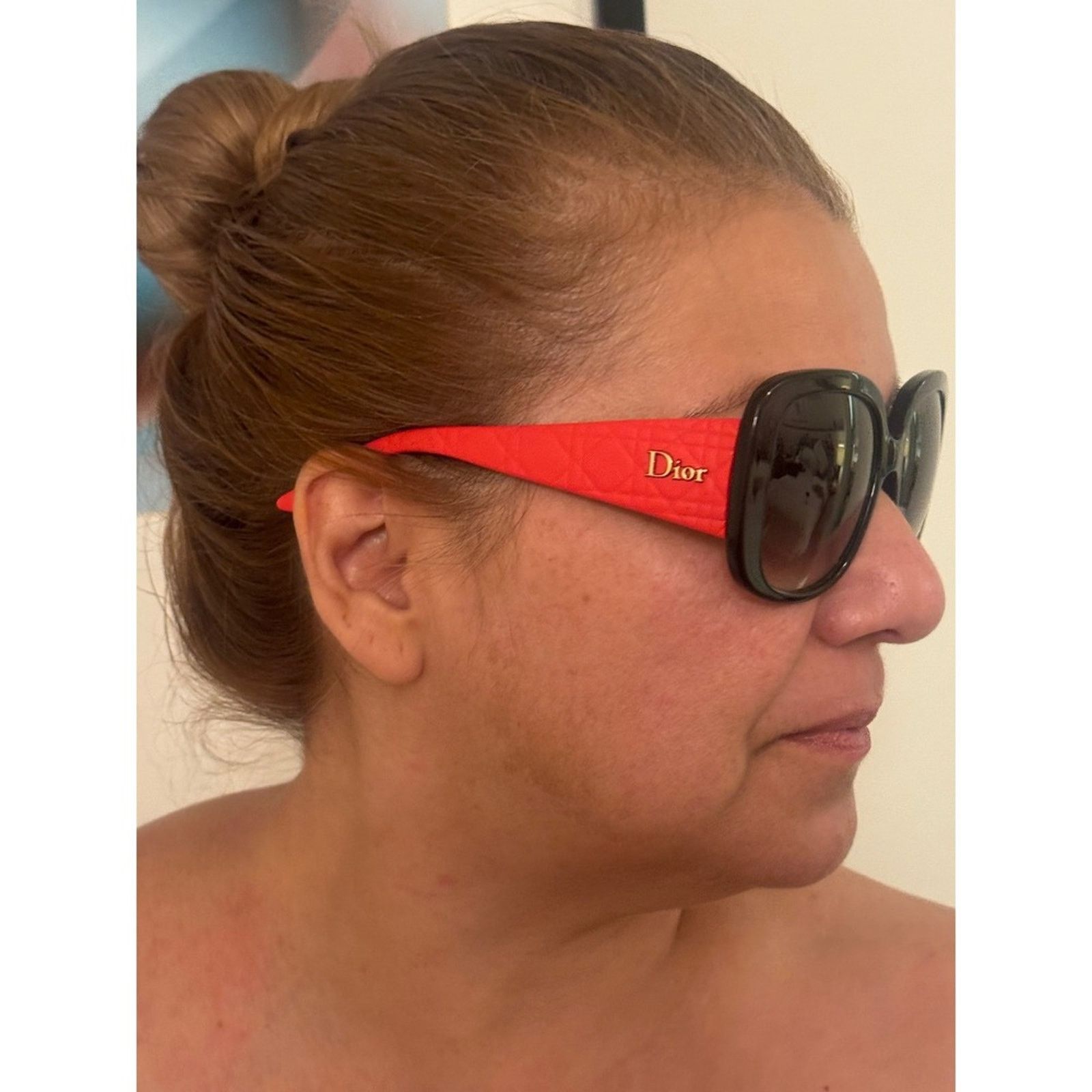 Dior Dior Women's Sunglasses Black Frame Orange Arms Designer Size ONE SIZE - 2 Thumbnail