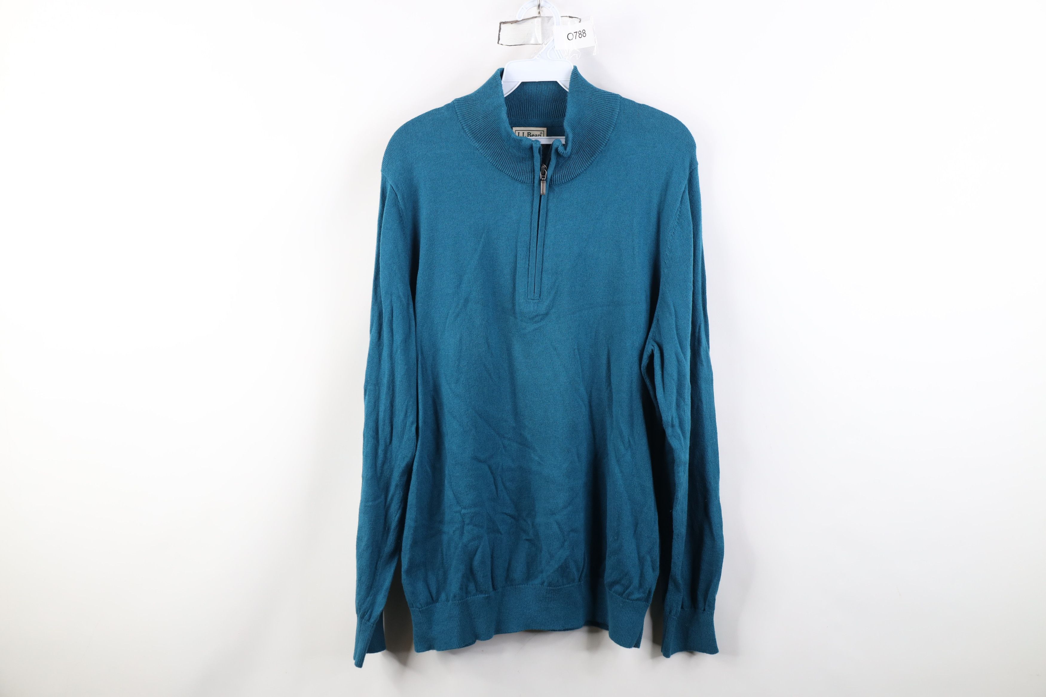L.L. Bean Vintage LL Bean Cotton Cashmere Ribbed Knit 1/4 Zip Sweater Size US L / EU 52-54 / 3 - 1 Thumbnail