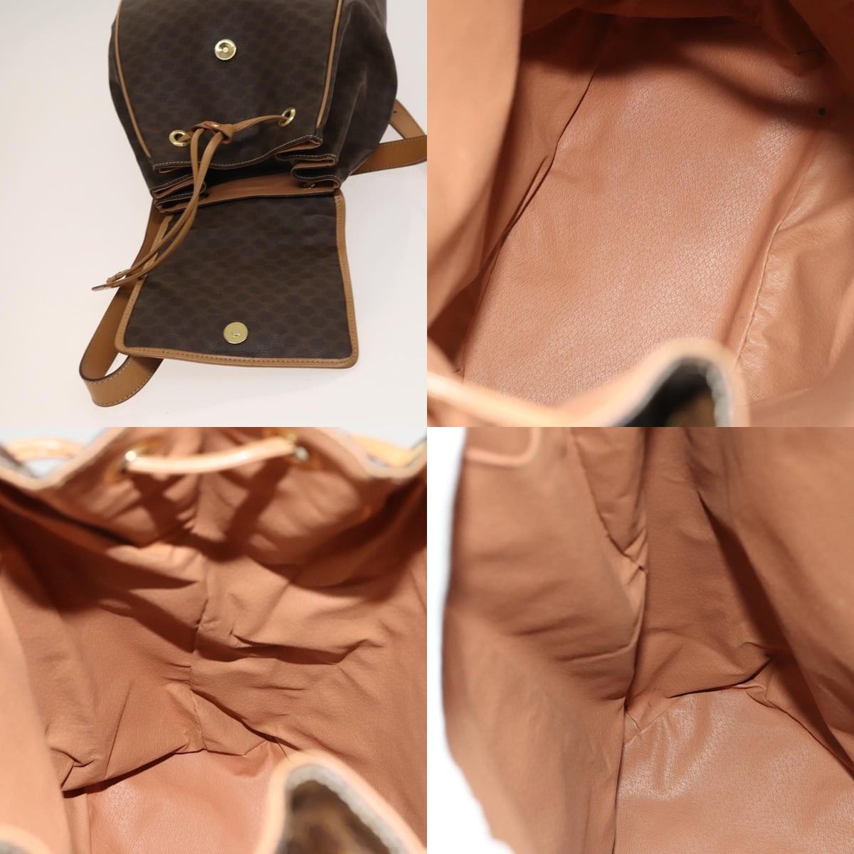 Celine CELINE Macadam Canvas Backpack Pvc Leather Brown Gold Size ONE SIZE - 11 Thumbnail