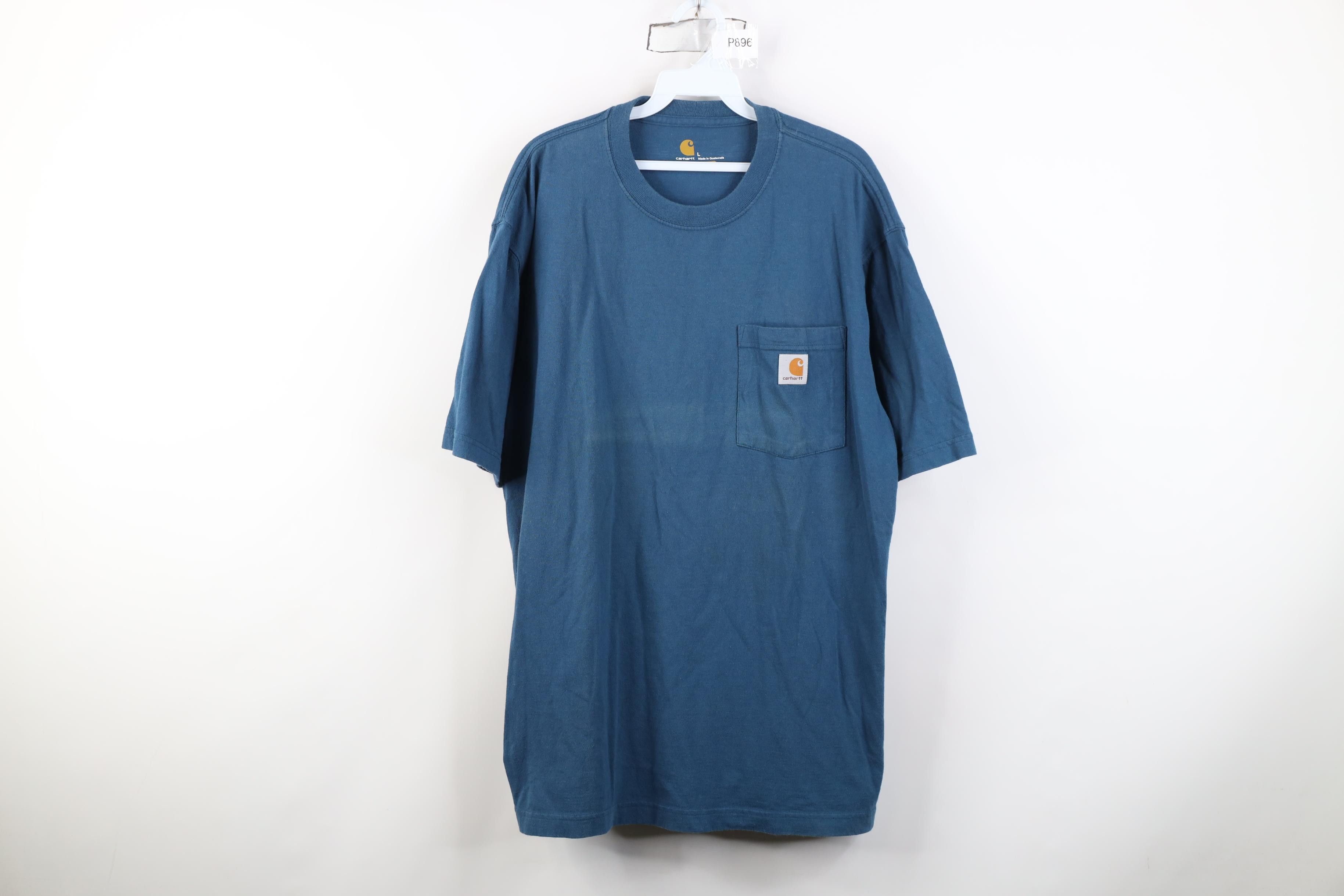 Carhartt Y2K Carhartt Spell Out Heavyweight Pocket T-Shirt Blue Size US L / EU 52-54 / 3 - 1 Thumbnail