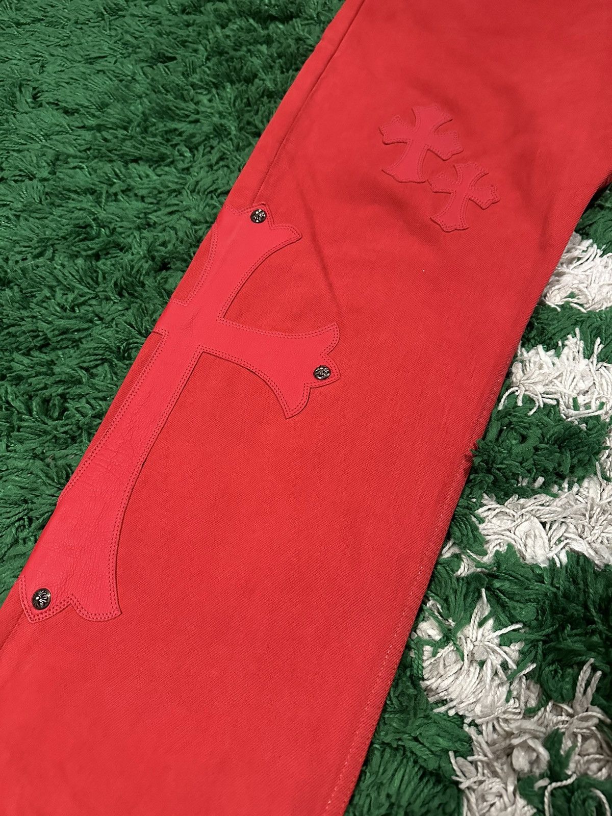 Chrome Hearts Chrome Hearts Paris Exclusive Jeans Red Size US 33 - 3 Thumbnail