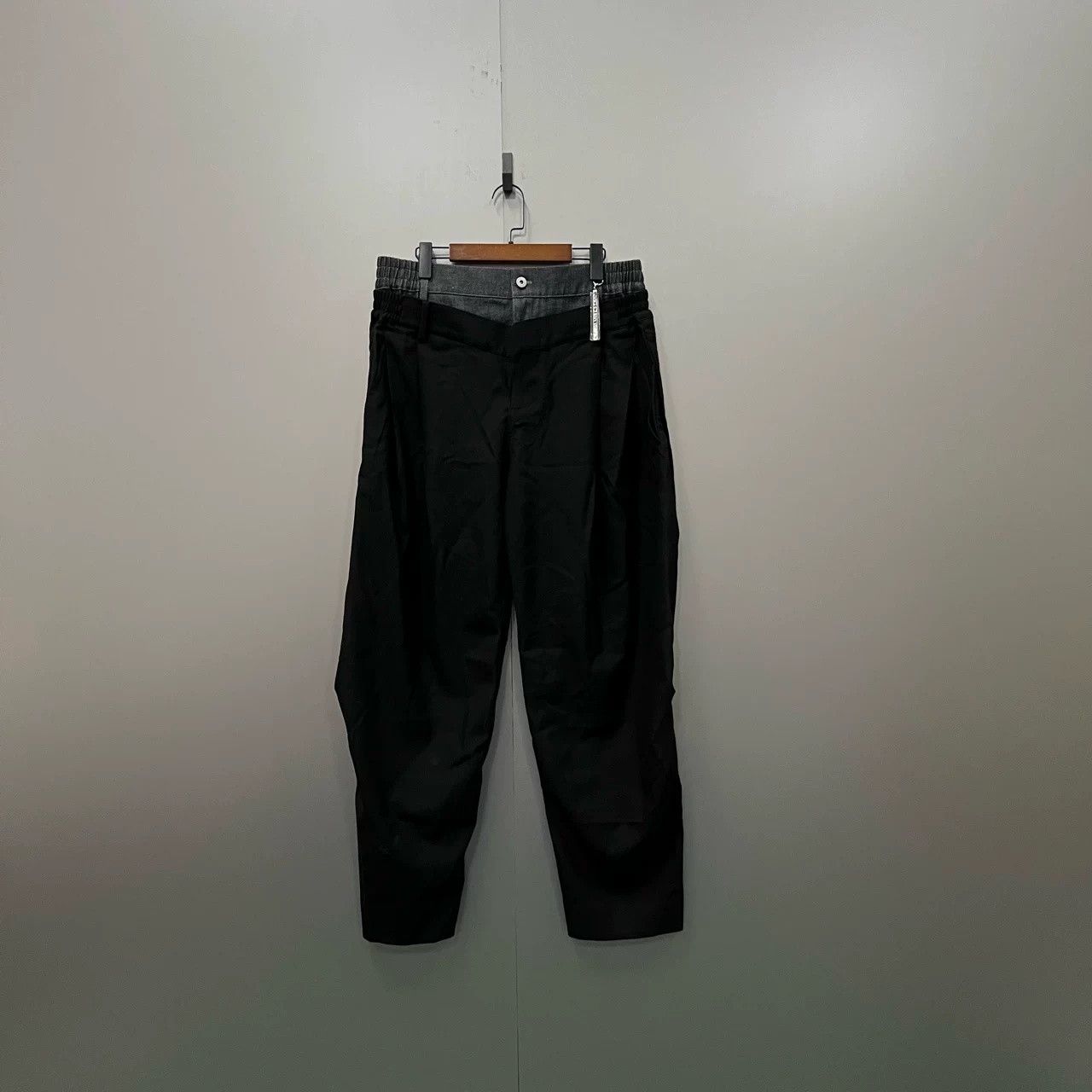 Feng Chen Wang FenG CHen WANG Black Denim Patchwork Pants Size US 30 / EU 46 - 1 Thumbnail
