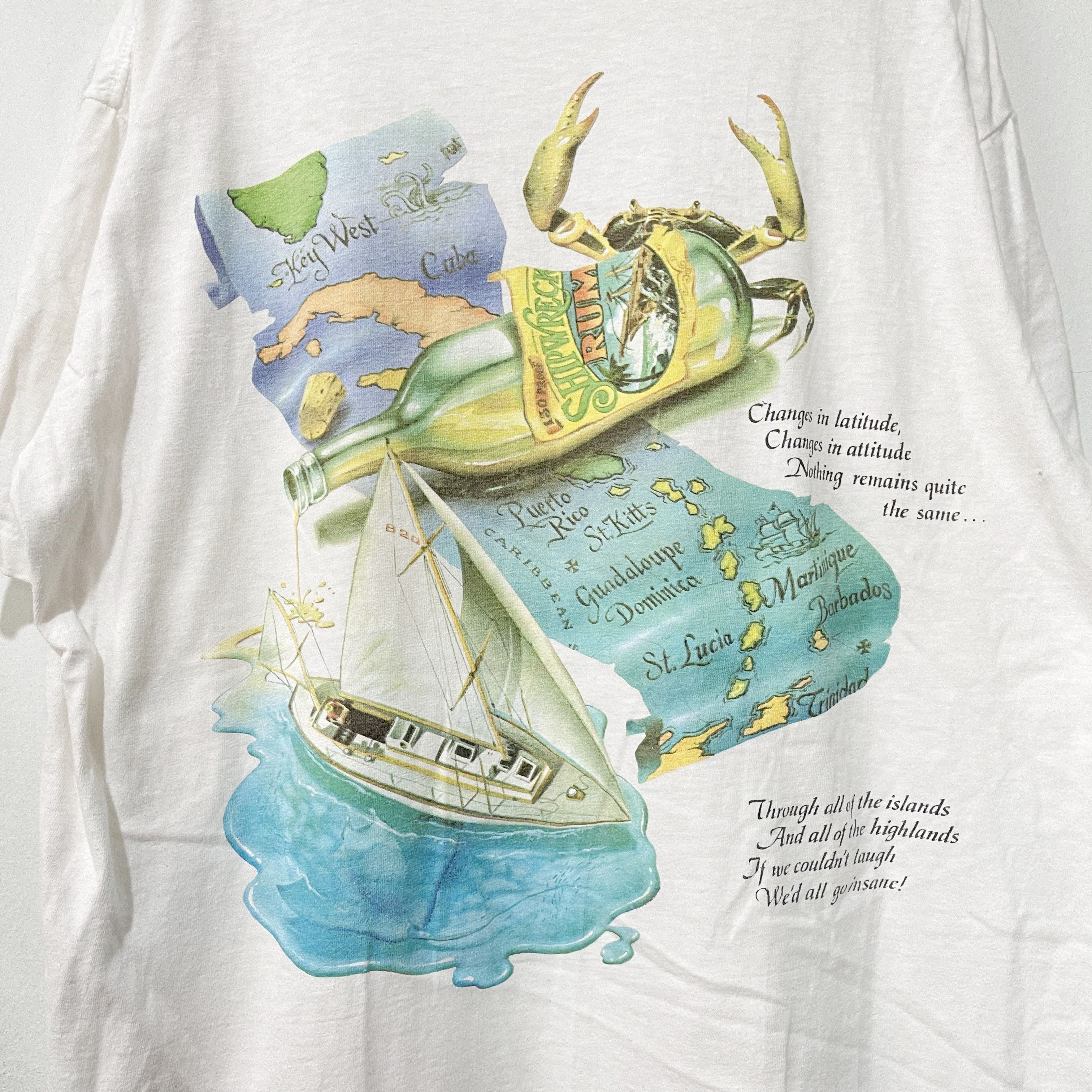 Vintage Vintage 90s Jimmy Buffett Caribbean Soul T-Shirt Size US XL / EU 56 / 4 - 2 Thumbnail
