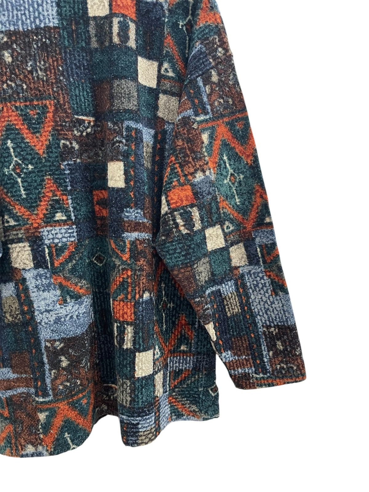 Japanese Brand Compass Half-Button Native Wool Shirts Size US XL / EU 56 / 4 - 9 Thumbnail