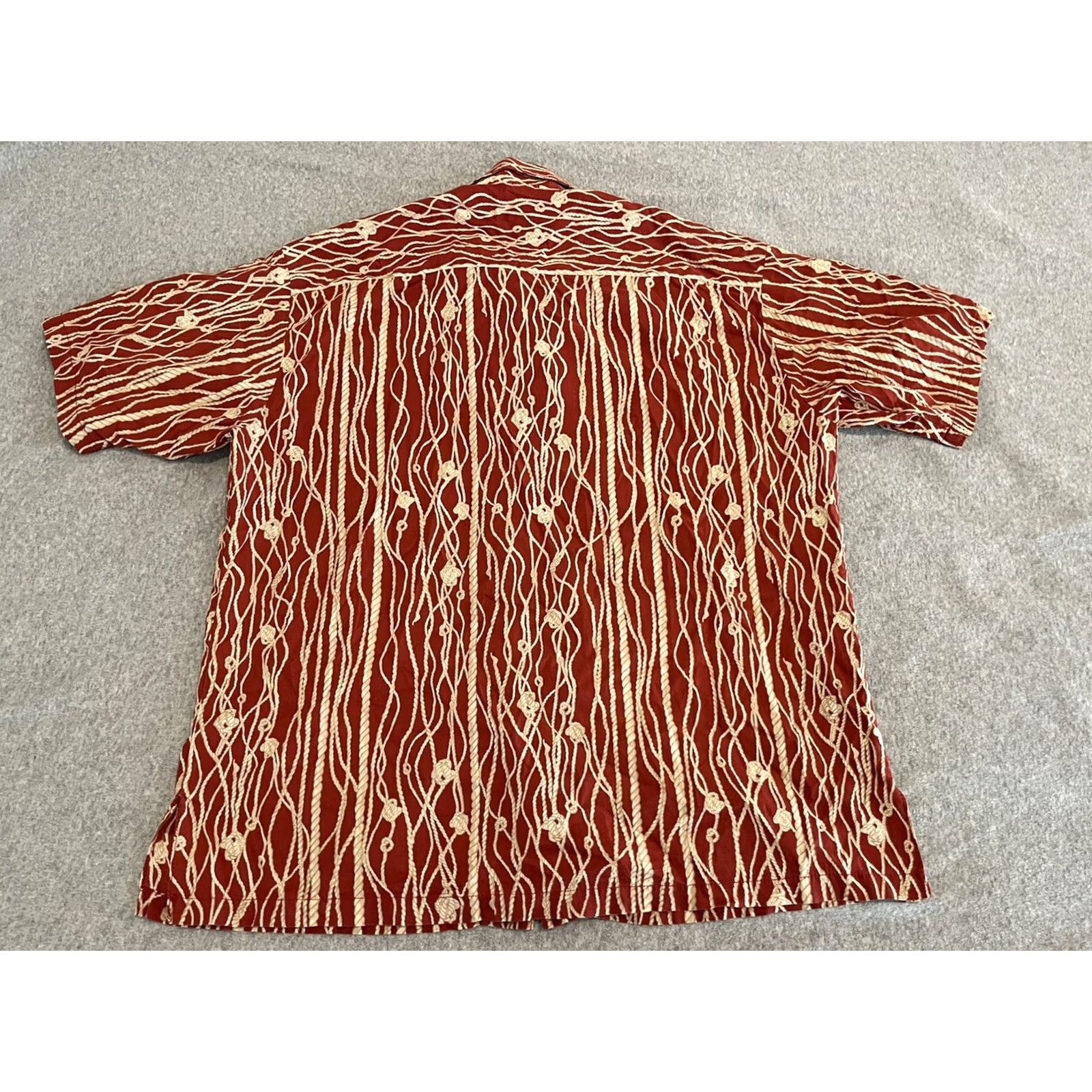 Tori Richard Tori Richard Short Sleeve Button-Up Shirt Mens L Multicolor Hawaiian Cotton Knot a Rope Print Made in USA Size US L / EU 52-54 / 3 - 5 Thumbnail