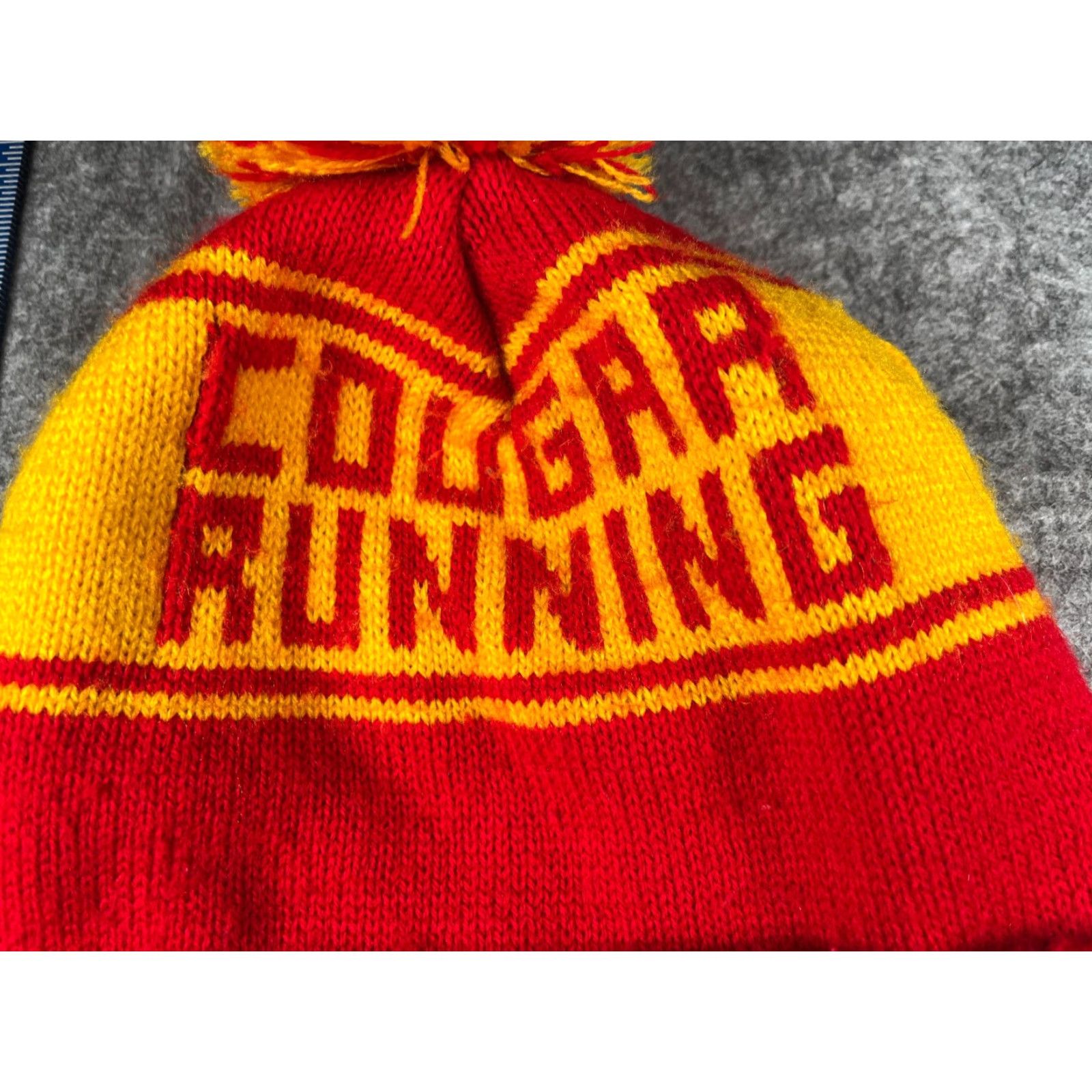 Cougar Capamerica Cougar Running Beanie Toque Knit Acrylic Adult One Size Red Beanie Mens Womens Unisex SkI Hat 90s? Size ONE SIZE - 2 Thumbnail
