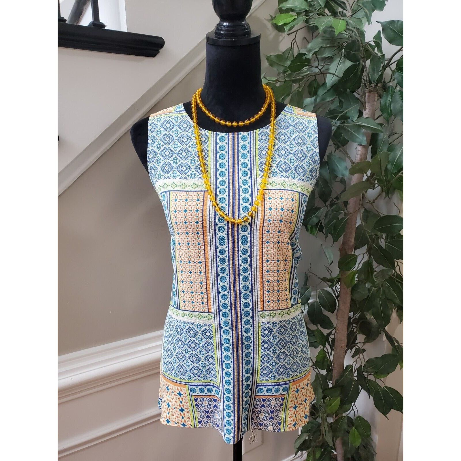Other Rose + Olive Polyester Round Neck Sleeveless Top Blouse M Size M / US 6-8 / IT 42-44 - 12 Thumbnail