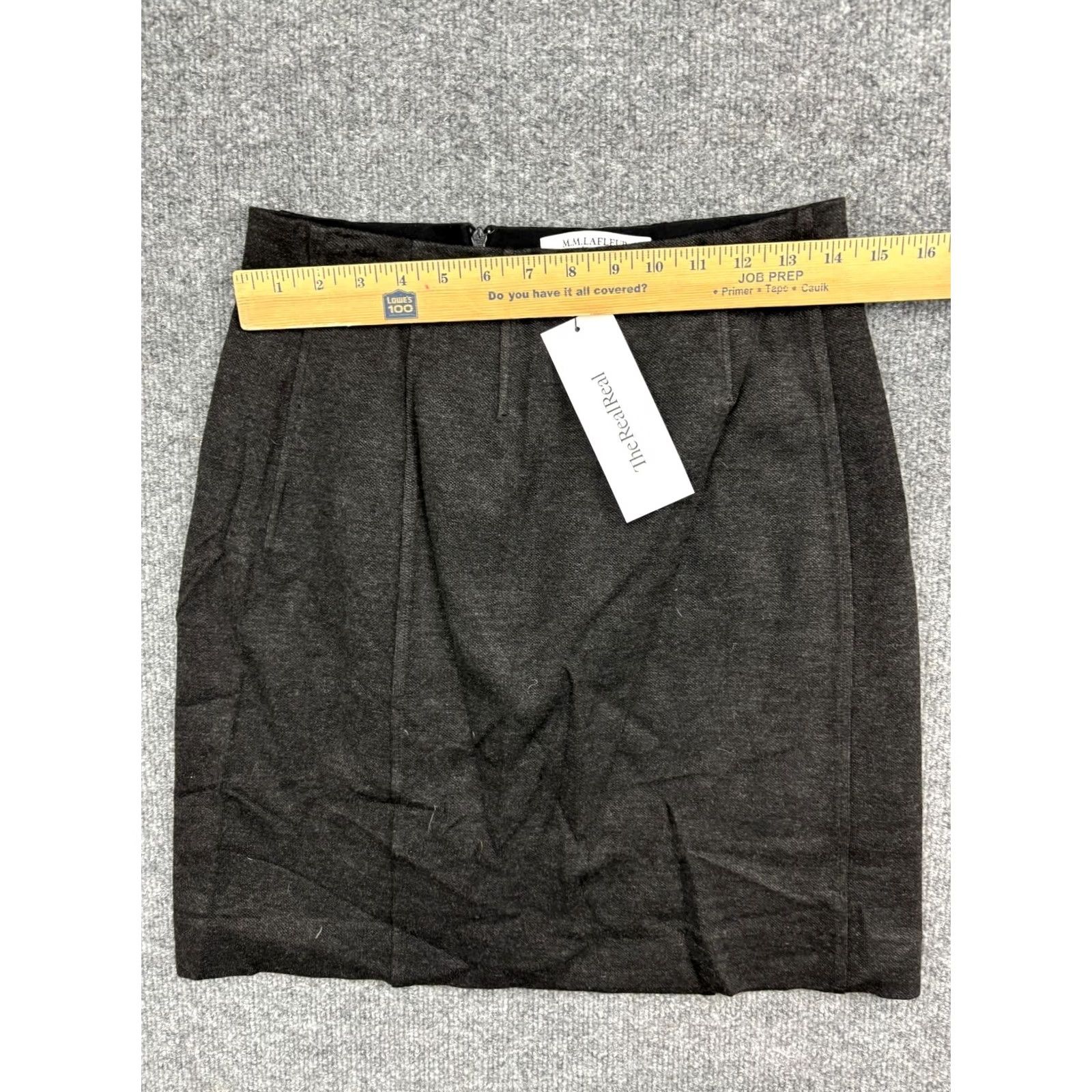 M.M.LaFleur MM Lafleur Skirt Women's 6 Charcoal Gray Pencil Straight Zip Lined Slit Knee Length Office Dressy City Classic 90s? Size 28" / US 6 / IT 42 - 3 Thumbnail