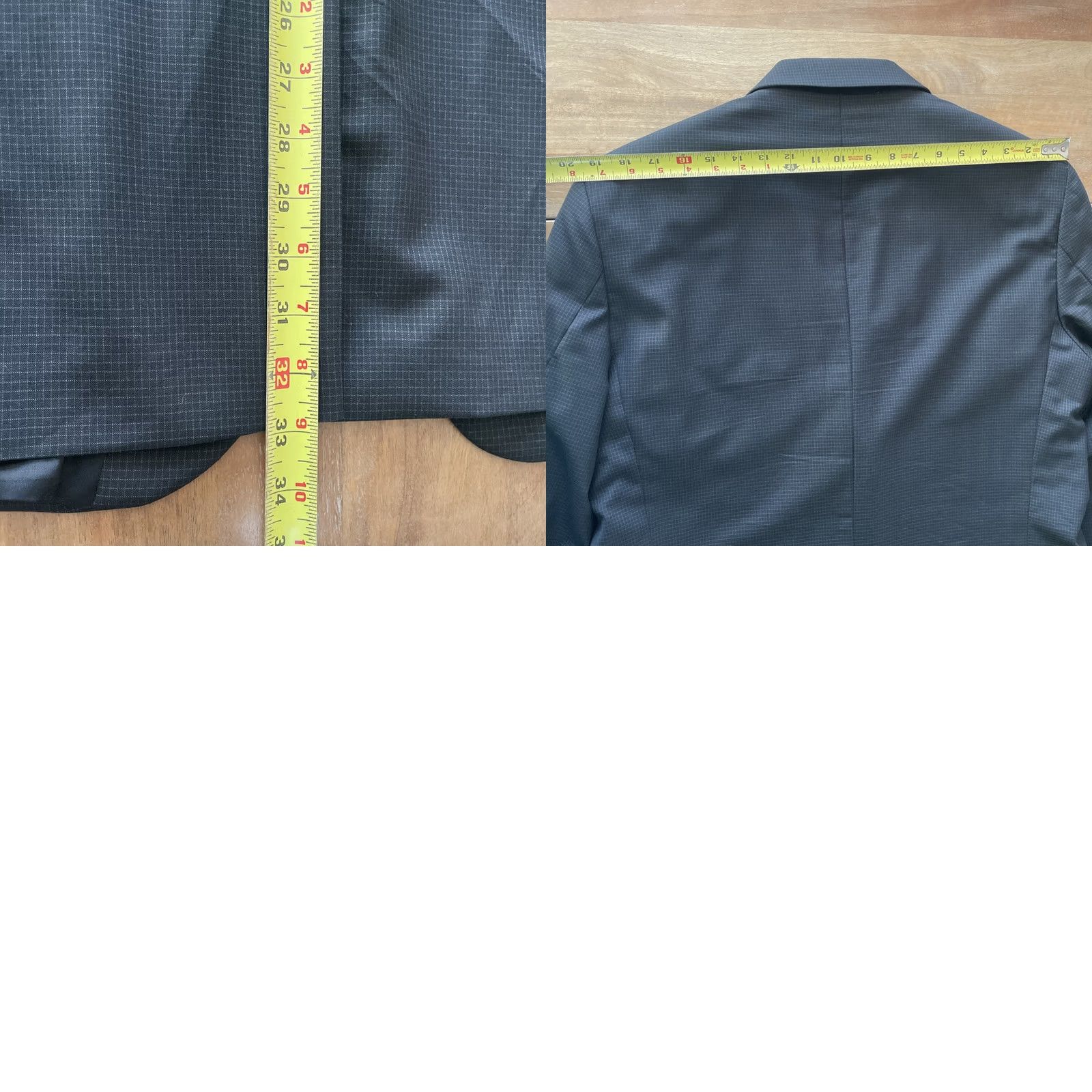 Vintage Paul Fredrick Black/Gray Grid Check Sport Coat Jacket Mens 42L Blazer 100% Wool Size 42R - 9 Thumbnail