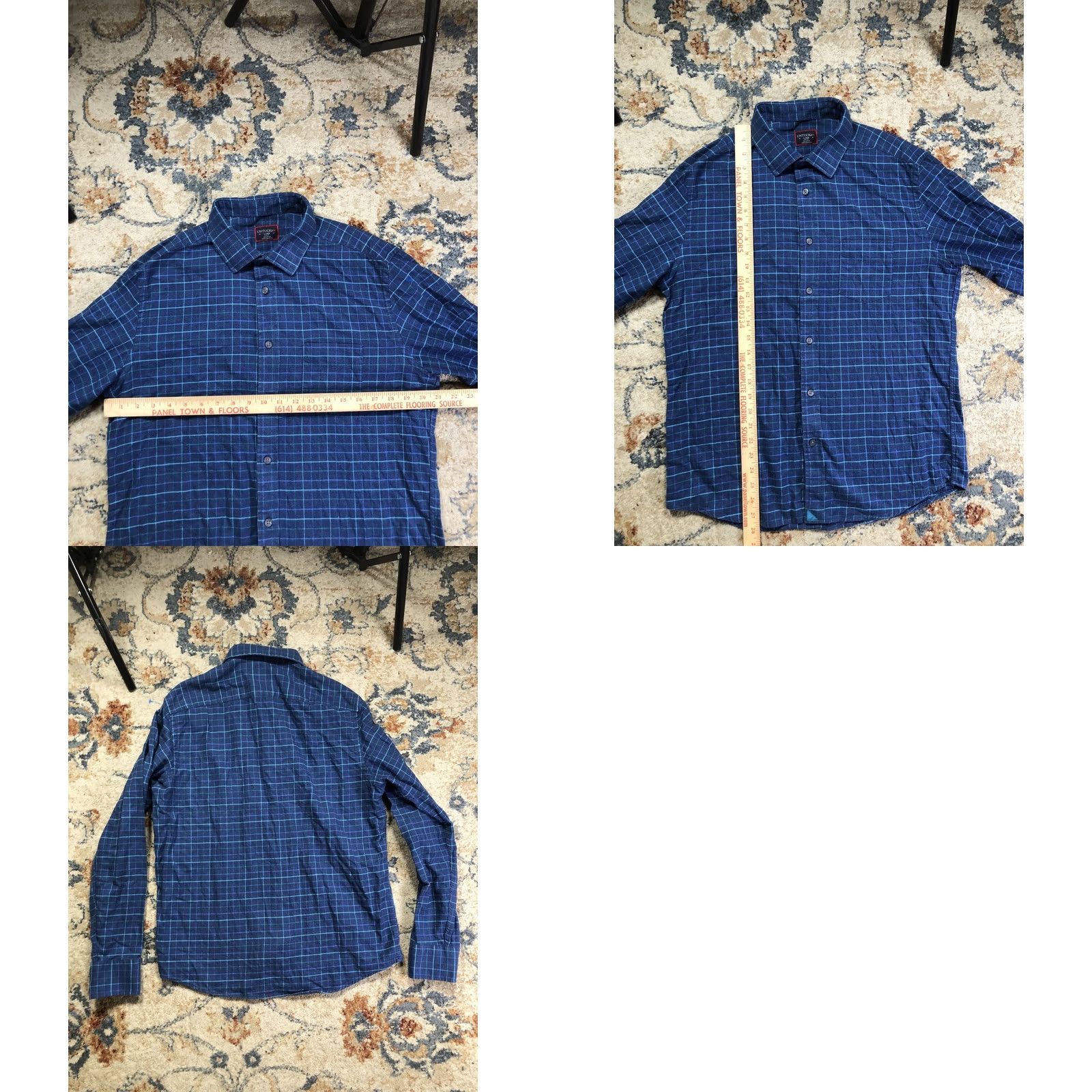 UNTUCKit UNTUCKit Shirt Mens Large Blue Plaid Slim Fit Long Sleeve Button Up Casual Size US L / EU 52-54 / 3 - 8 Thumbnail