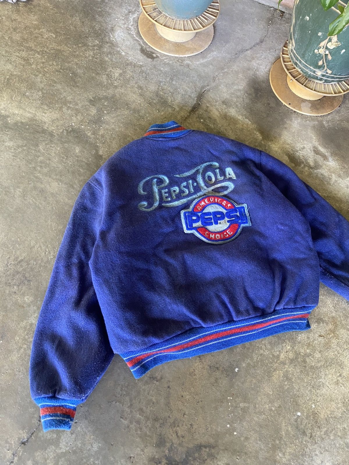 Pepsi VINTAGE Pepsi Cola Varsity Jacket 100 cotton Wool 🔥 Size US L / EU 52-54 / 3 - 8 Thumbnail