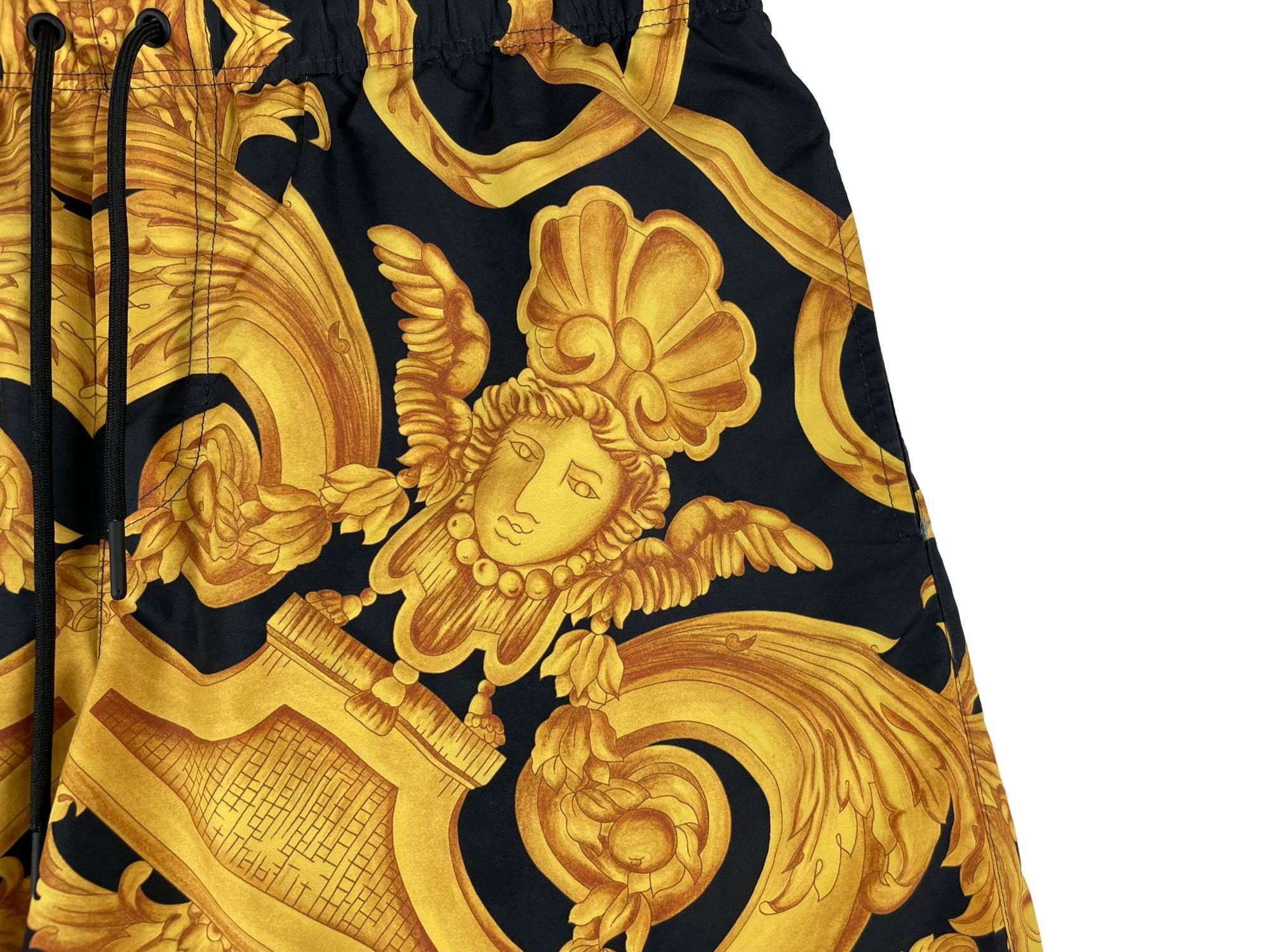 Versace Versace Black Gold Patterned Drawstring Short Size US 38 / EU 54 - 3 Thumbnail