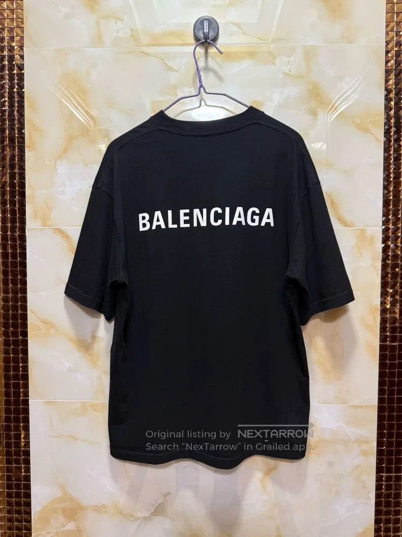 Balenciaga Balenciaga Black Logo Short Sleeve T-Shirt. Size US S / EU 44-46 / 1 - 1 Thumbnail